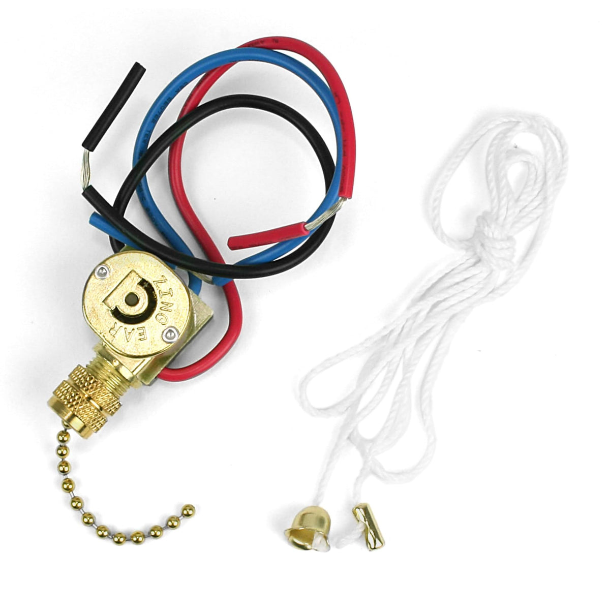 Jandorf Brass Pull Chain Switch, No Size, Durable Metal Construction