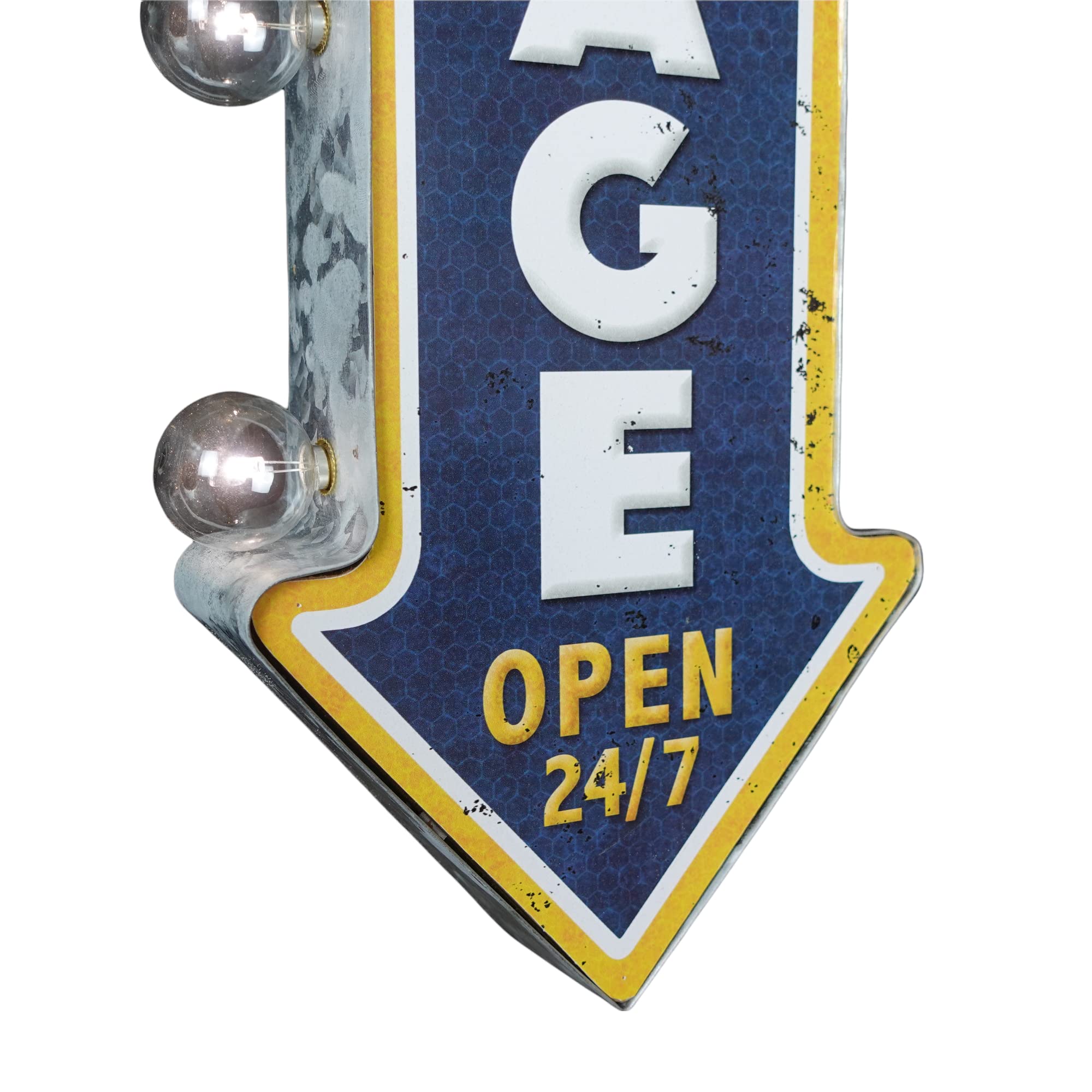 American Vintage Sign Co. Double-Sided Marquee Sign LED Bulbs 26” x 3” x 8” Big Daddys Garage Metal Decor