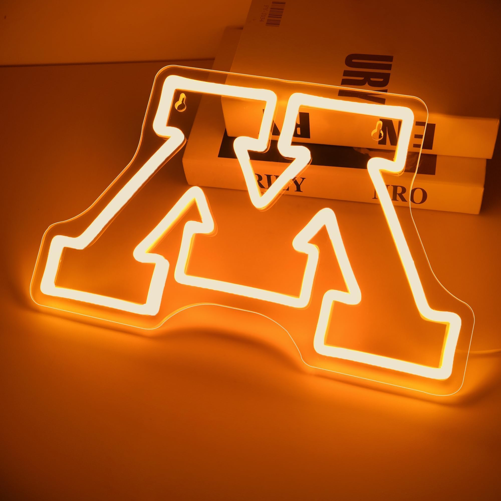 FTMGGDG University Neon LED Sign, Minnesota-Yellow, Acrylic, 13.4 x 8.7 in, Model FMXD100, College Baseball Team Logo Decor