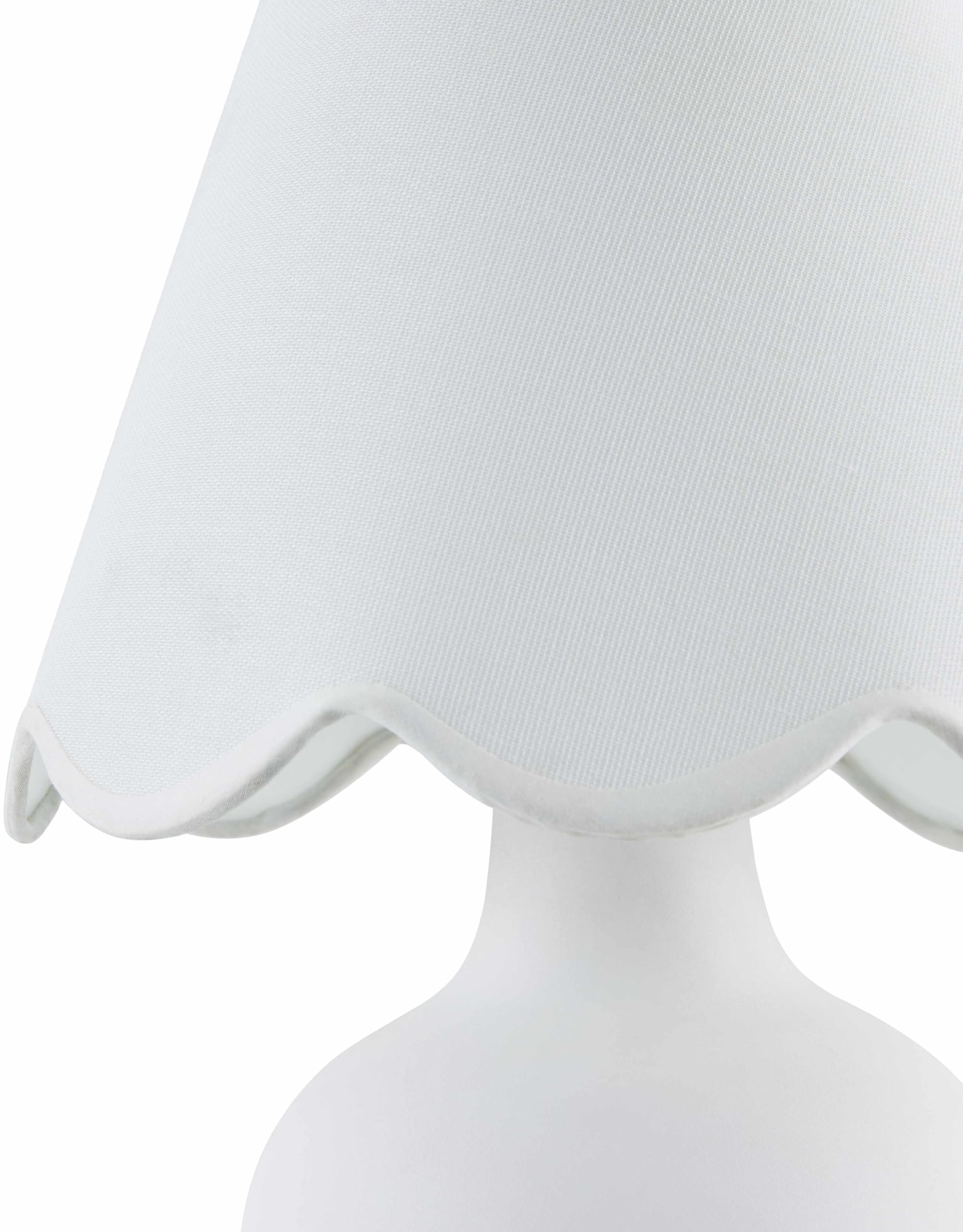 Boutiquerugs Theisseil Boho Ceramic Bedside Table Lamp For Bedroom Nightstand And Living Room - Shade Cotton - White - 13'' H