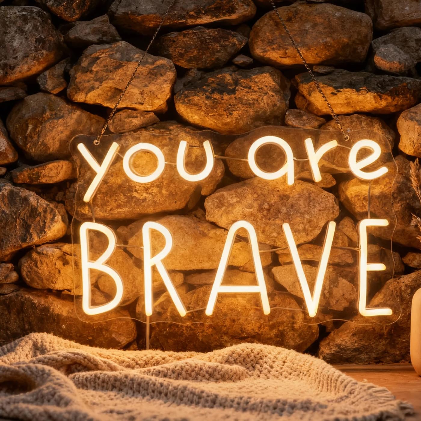 You Are Brave Neon Sign  Decorative Neon Lights For KidS Room Play Room Wall Decor Neon Light Sign  Christmas Birthday KidS Gift Thanksgiving Gift(Warm White)