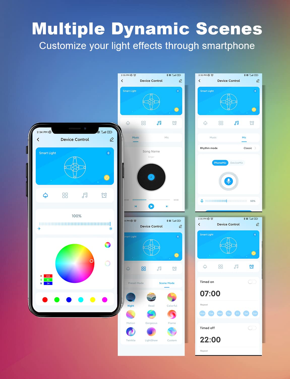 Daybetter Smart Rgb Led Strip Lights, 300Ft Led Lights For Bedroom With App Control, Multicolor Changing Led Light Strips Apply