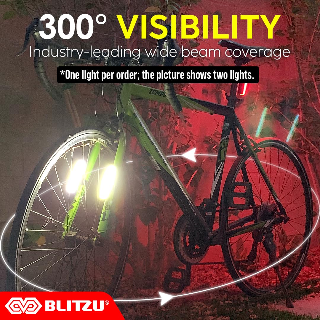 Blitzu 2025 Cyborg 200H Bike Lights Headlight Usb-C Rechargeable Led Bicycle Light For Night Riding, Cycling Safety Reflector Ac