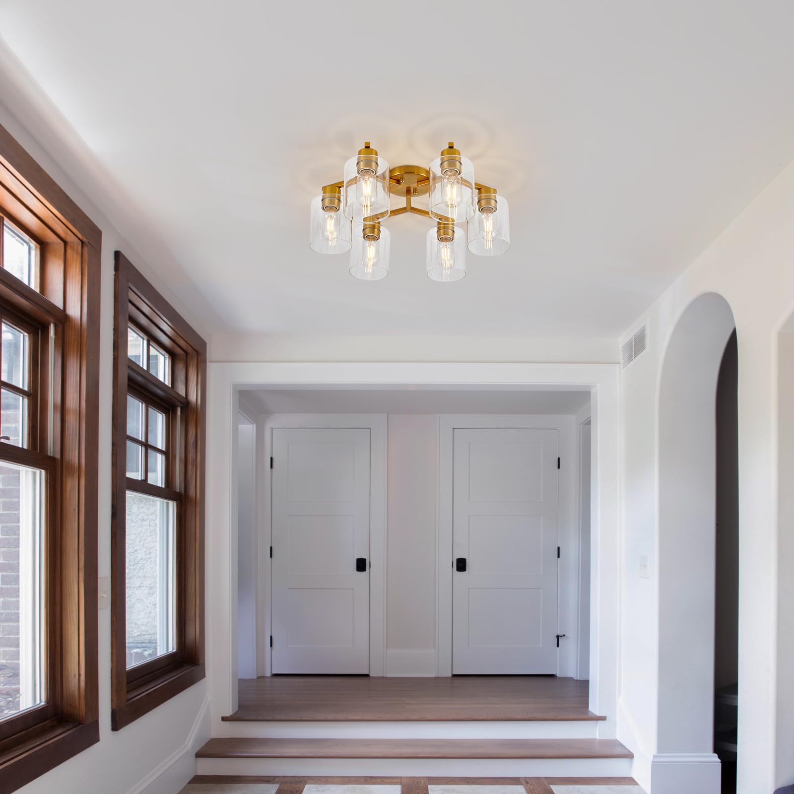 Kitchen Lighting Fixtures Ceiling Living Room Ceiling Light Fixture Gold Kitchen Ceiling Light Fixtures 6-Light Semi Flush Mount