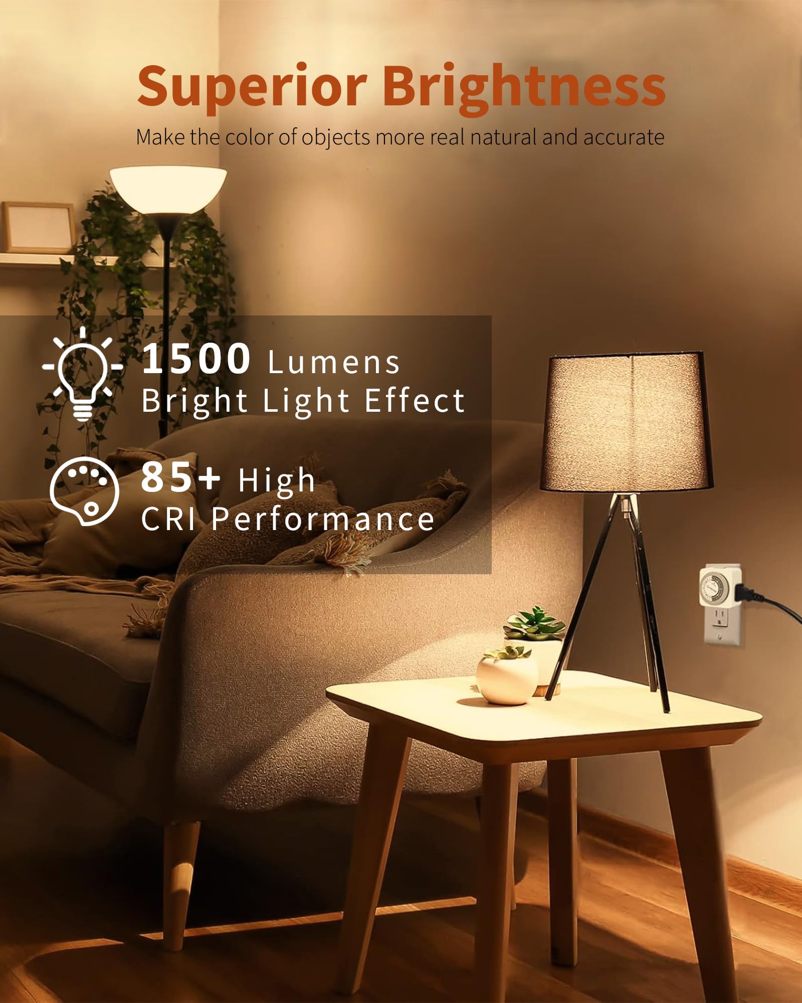 Tjoy 24 Pack Led Light Bulbs, 100 Watt Equivalent A19 Led Bulbs, Soft Warm White 2700K, Energy Saving Lightbulbs With E26 Standa