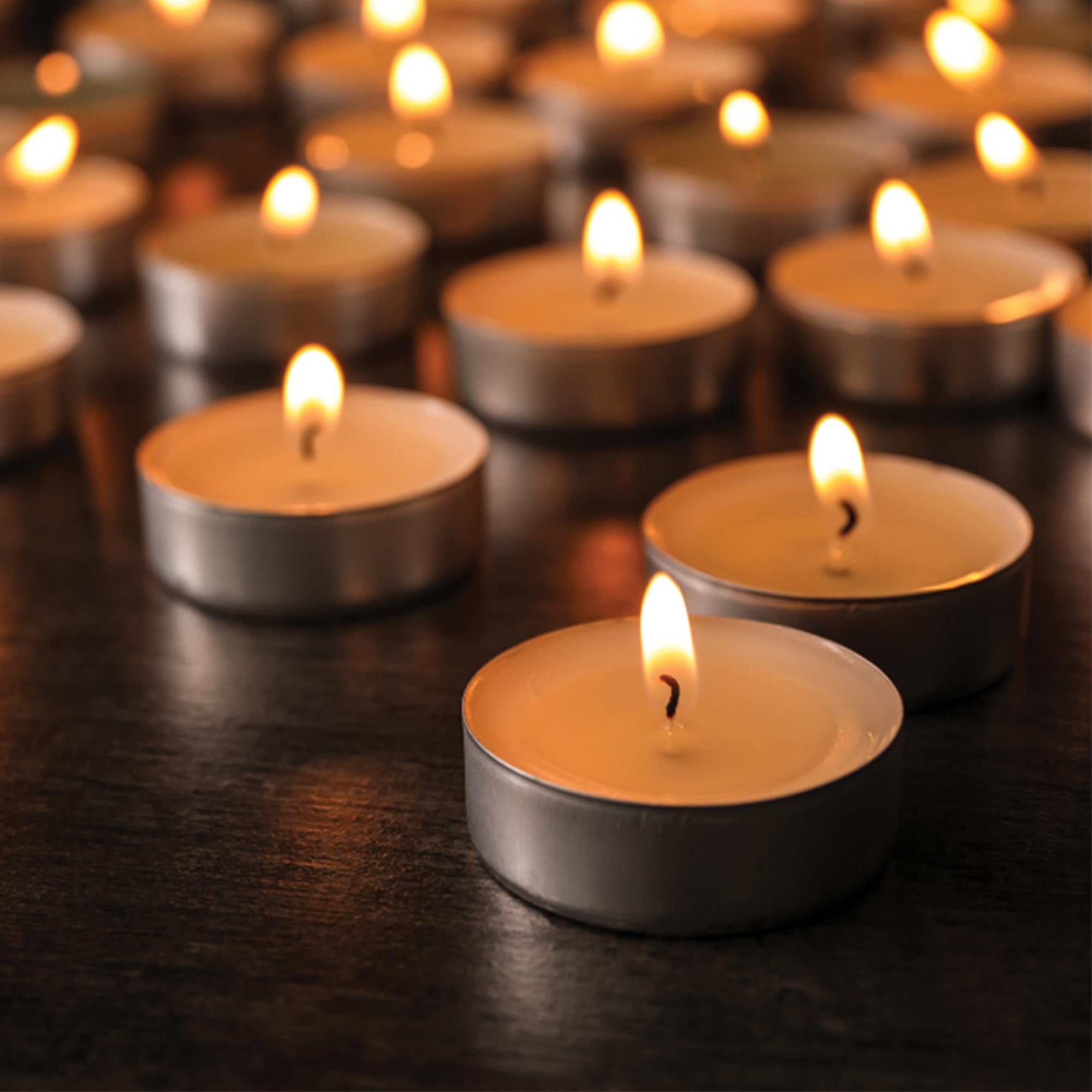 Grob Carnival Festive Unscented Tea Light Candles | Christmas Decoration Smokeless Candles | 3 to 4 Hours Burning Time| Wax Teal