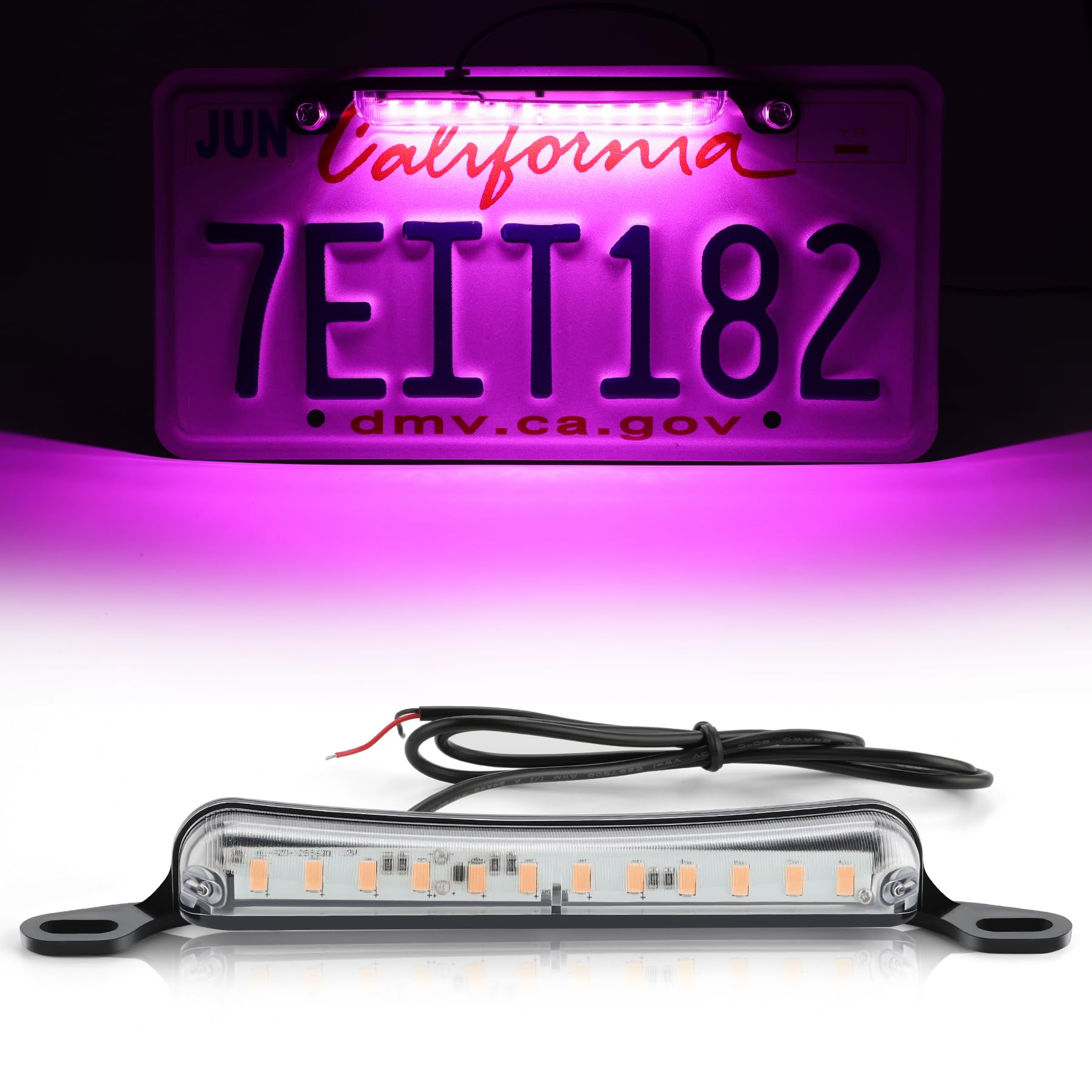 LivTee LED License Plate Light Assembly, Extremely Bright, Purple, for Trailer UTV ATV Truck RV Boat