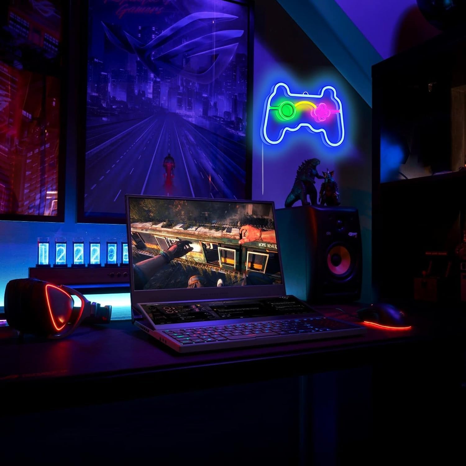 Narasios Easter basket stuffer for teen Gifts for Boys Teen Kid Gaming Accessories Neon Sign for Wall Desk Decor Game Room Bedro