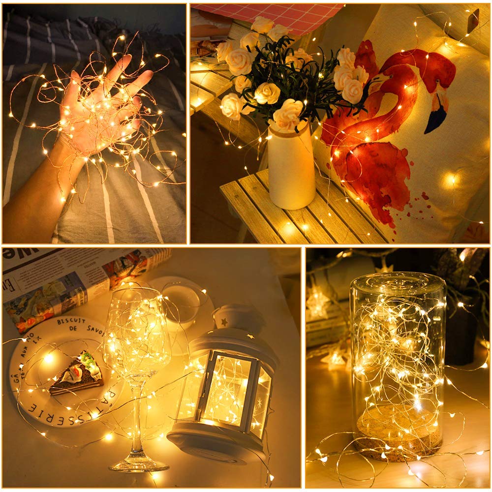 MUMUXI 32 Pack Fairy Lights, 20 LED Waterproof Copper Wire, 7.2ft Warm White for Weddings, Parties, Christmas Decorations