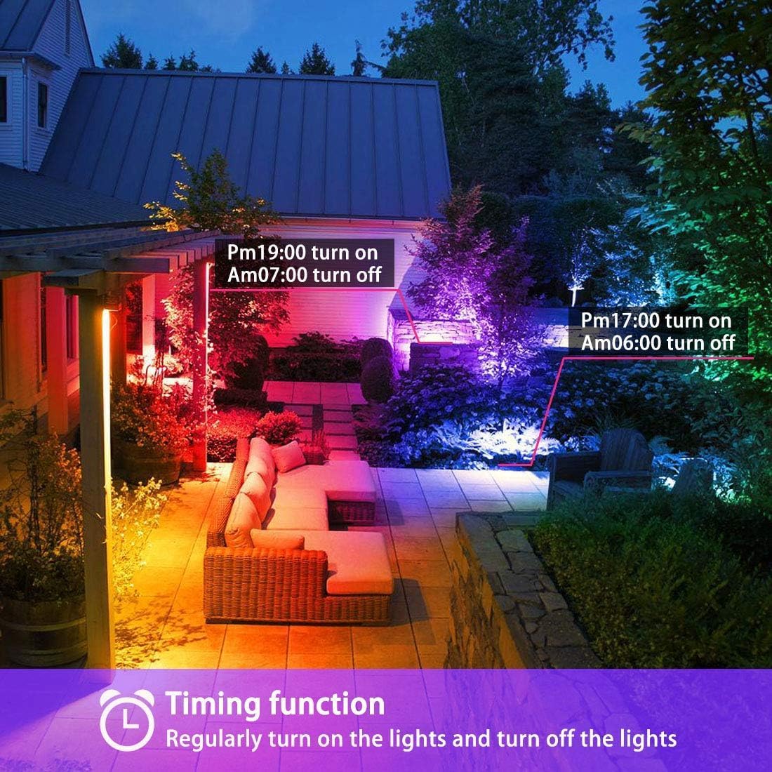 HEKEE 50W RGB LED Flood Light - 2 Pack, Multicolor, Waterproof, Remote Control, DIY Strobe & Timing Modes, Model BLFL-LFCA