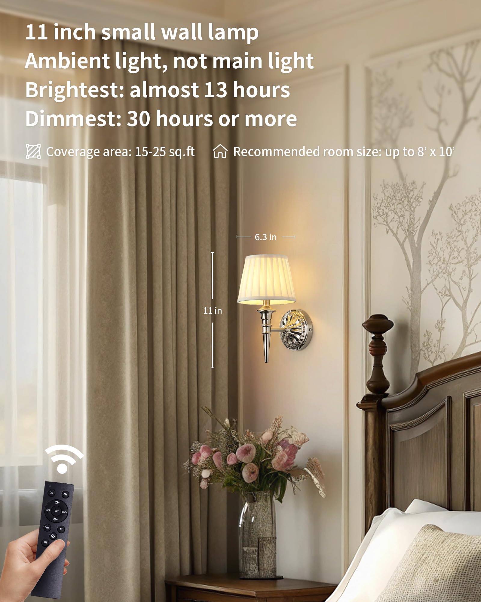 KDG Cordless Wall Sconces Set of 2, Rechargeable LED Lamps, Nickel & Beige, Model AMZ-TBL-035, Ideal for Living Room, Bedroom, Hallway