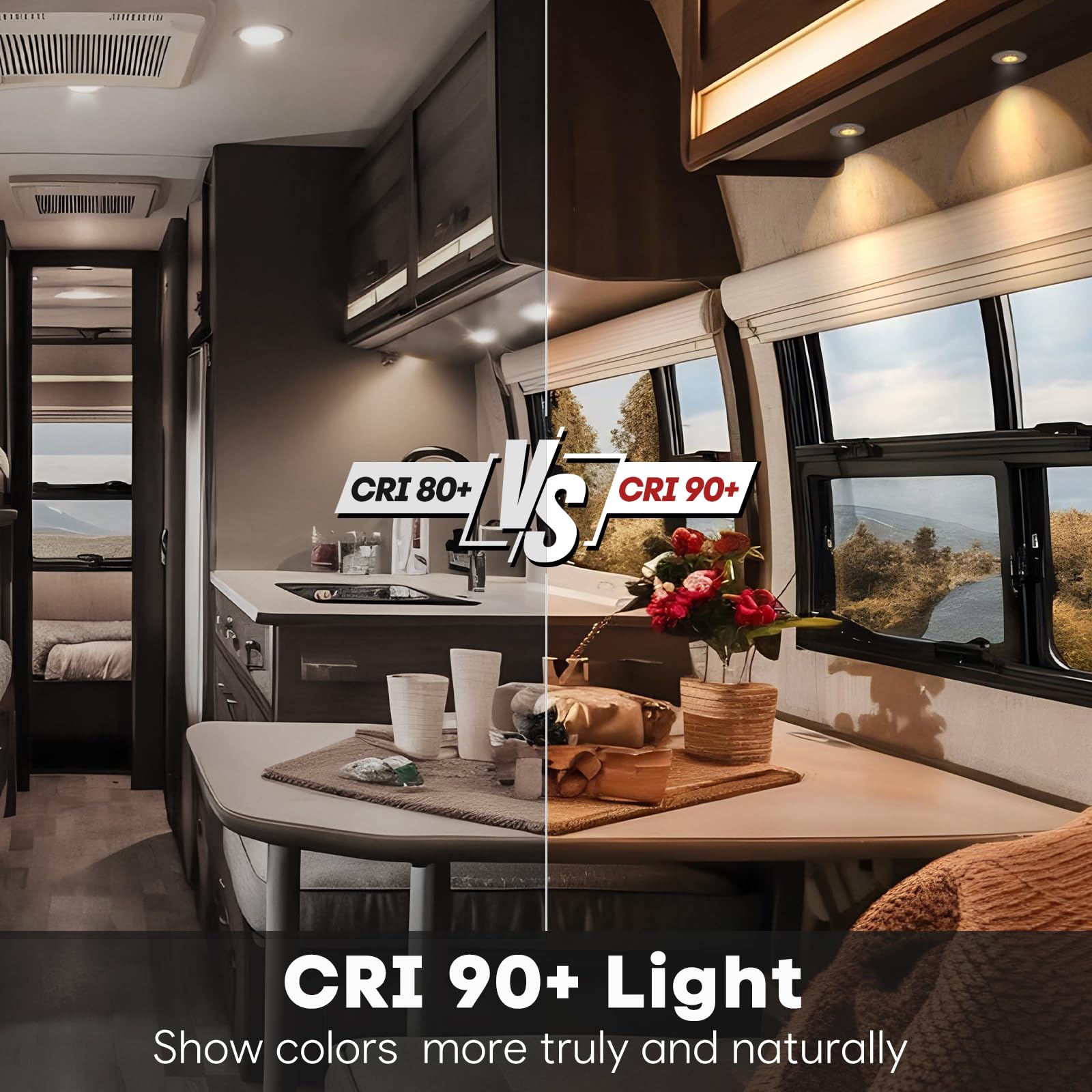 Acegoo Swivel Rv Light Recessed Puck Light 12V Led Spotlight Rv Interior Light, 36° Beam Angle Vertical 70° Adjustment,Full Aluminum Downlights,Diameter 2-3/4 Inch (Silver/3000K 2Pcs)