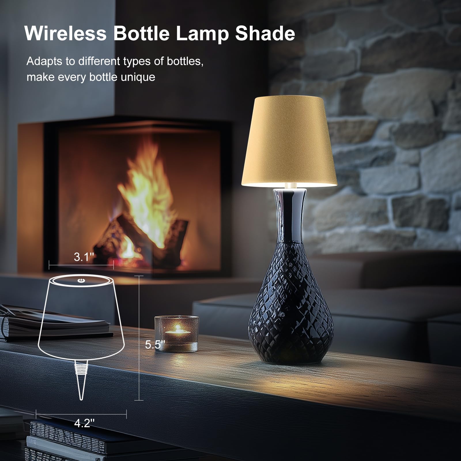 Soudfk Wireless Bottle Lamp, 2025 New 3 Color Rechargeable Wine Bottle Lights For Bars Restaurants (Dark Green, 1Pc)