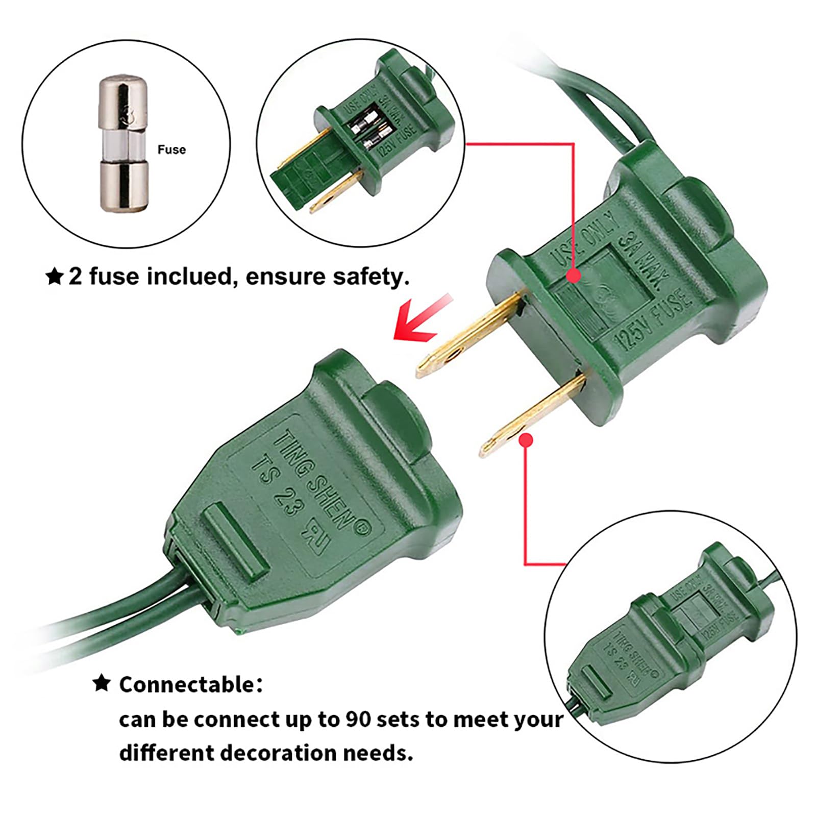 Multi-Sparking Warm White Christmas Lights (11 Feet, 35 Count) - Led Christmas Tree Lights Green Wire, Mini String Lights For Indoor And Outdoor Christmas Decorations