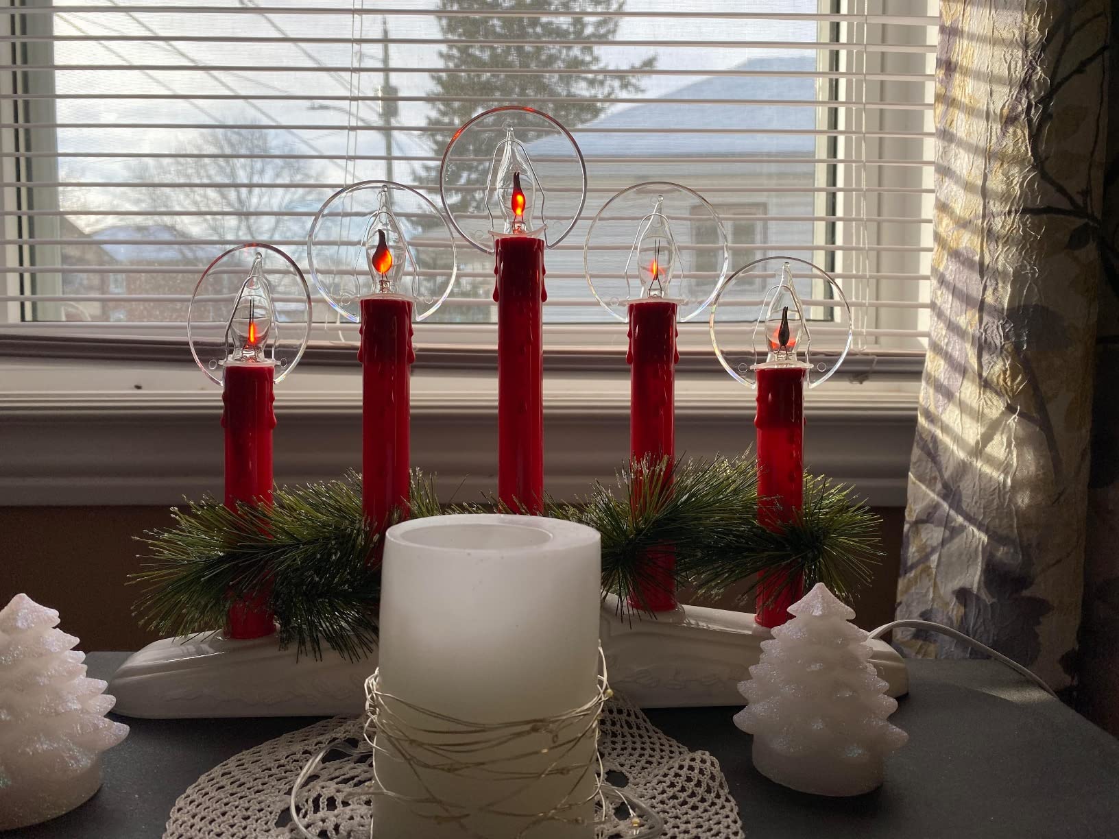 Doratale Flicker Flame Light Bulbs, E12 Candelabra Base, Clear Glass, 1 Watt, 120 Volt, 12 Pack