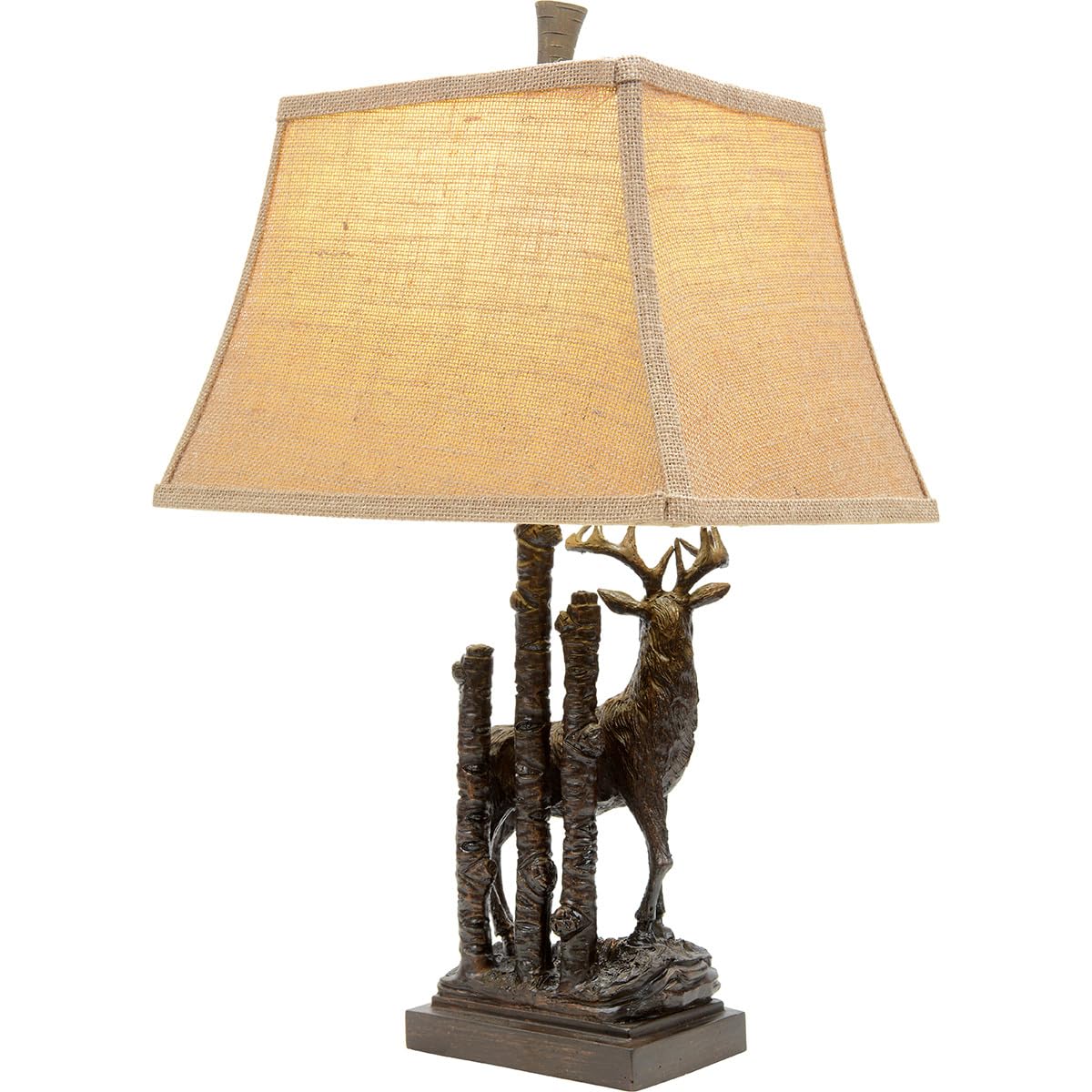 Black Forest Decor Bronze Deer Table Lamp - Rustic Lodge Desk Lamp For Cabin Or Living Room