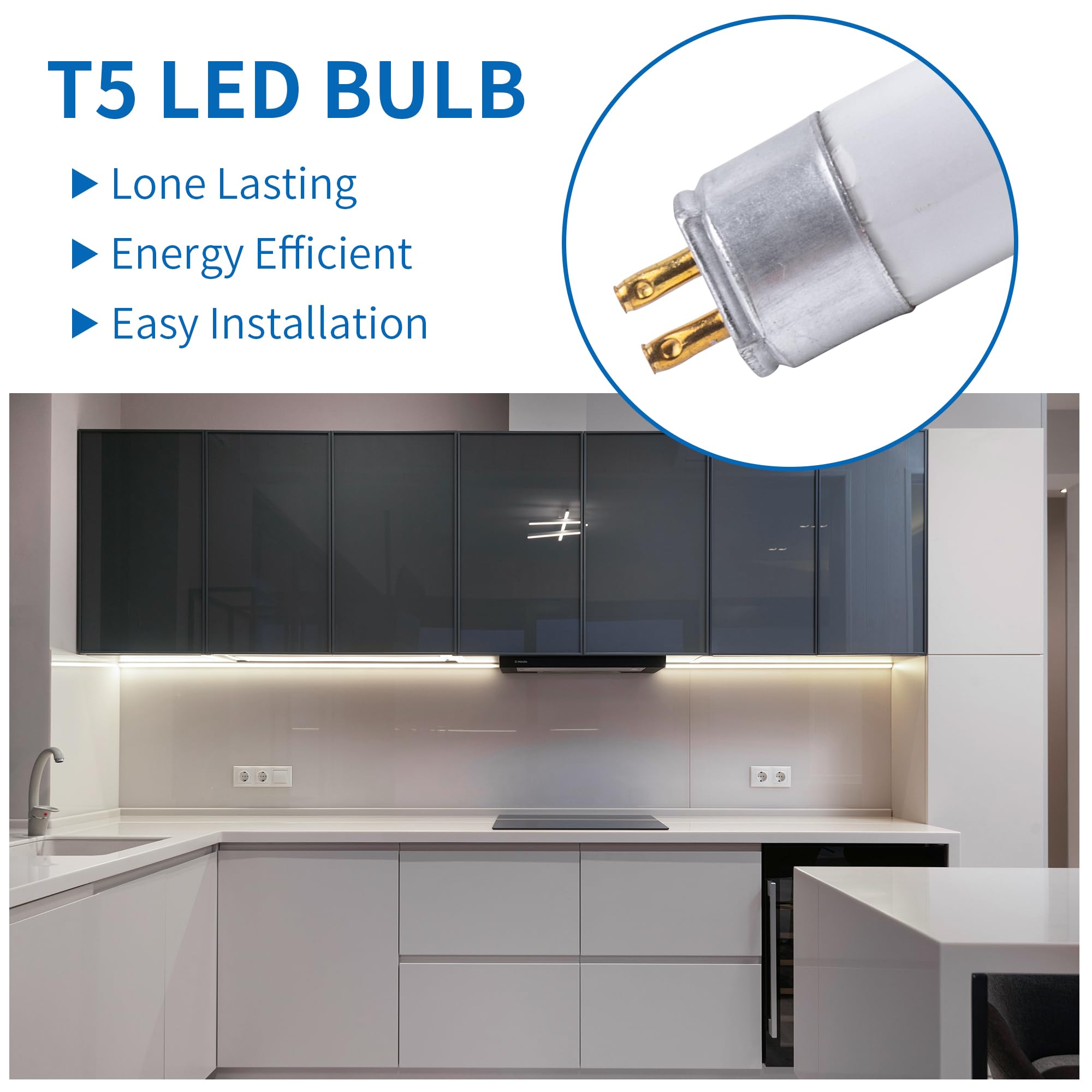 Wesome Lighting 22 Inch F14T5/Dl Led Replacement Bulbs, 6500K Daylight, T5 Led 9 Watts Replace Fluorescent Bulb With Led, Replac