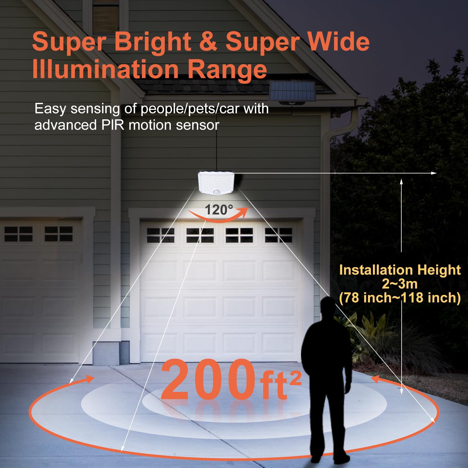 Jumjam Solar Flood Lights Outdoor, 9000K, 153 Leds, Ip65 Waterproof, 3 Lighting Modes, Remote, 1 Pack, Multicolor
