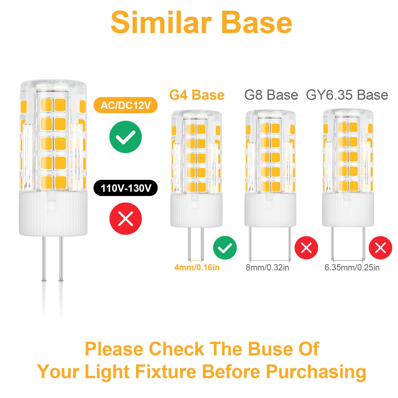 Trijzhou 5 Pack G4 12V Led Light Bulbs  4W (40W 30W Halogen Equivalent) Warm White 3000K Ac Dc 400 Lm  G4 Jc T3 Bi-Pin Base Bulb For Home And Landscape Lighting