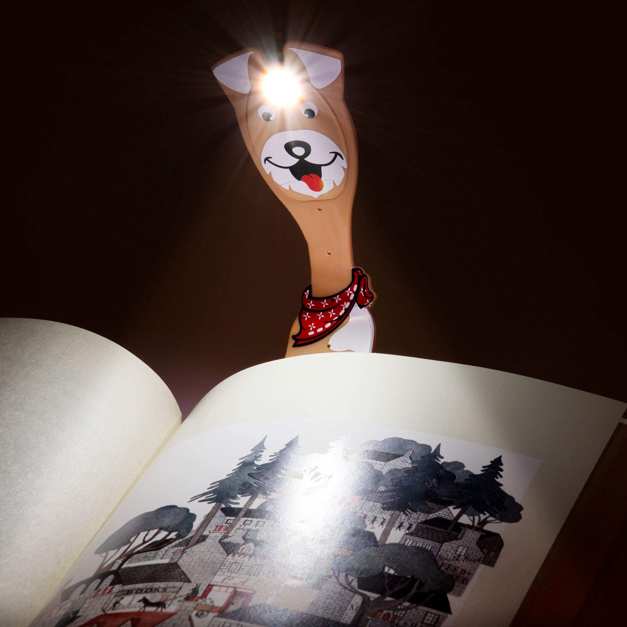 Flexilight Pal Reading Light | 2 In 1 Bookmark Book Light | Led Clip On Reading Lamp | Children And Adult Book Torch For Reading In Bed | Book Accessories | Gift Idea For Readers, Book Lovers (Dog)