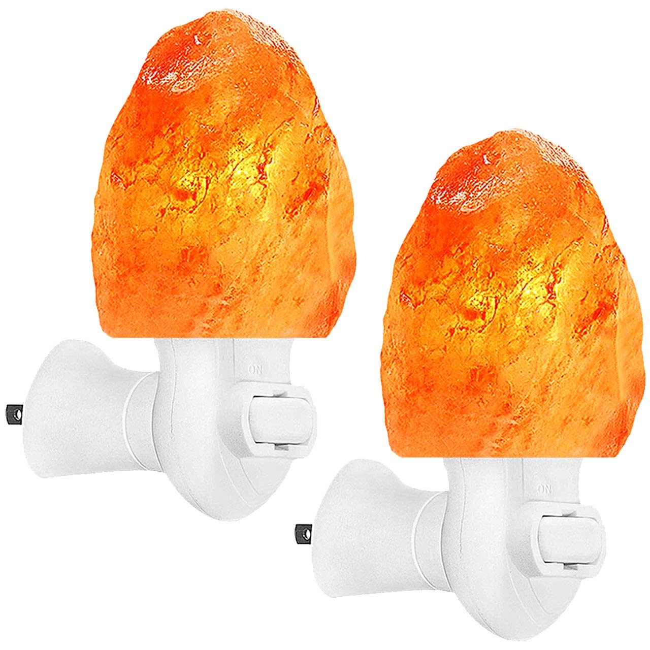 Figura Homes Salt Lamp Night Light, 2 Pack Himalayan Salt Lamp Nightlight With 4 Bulbs - Mini Decoration Himalayan Salt Night Li
