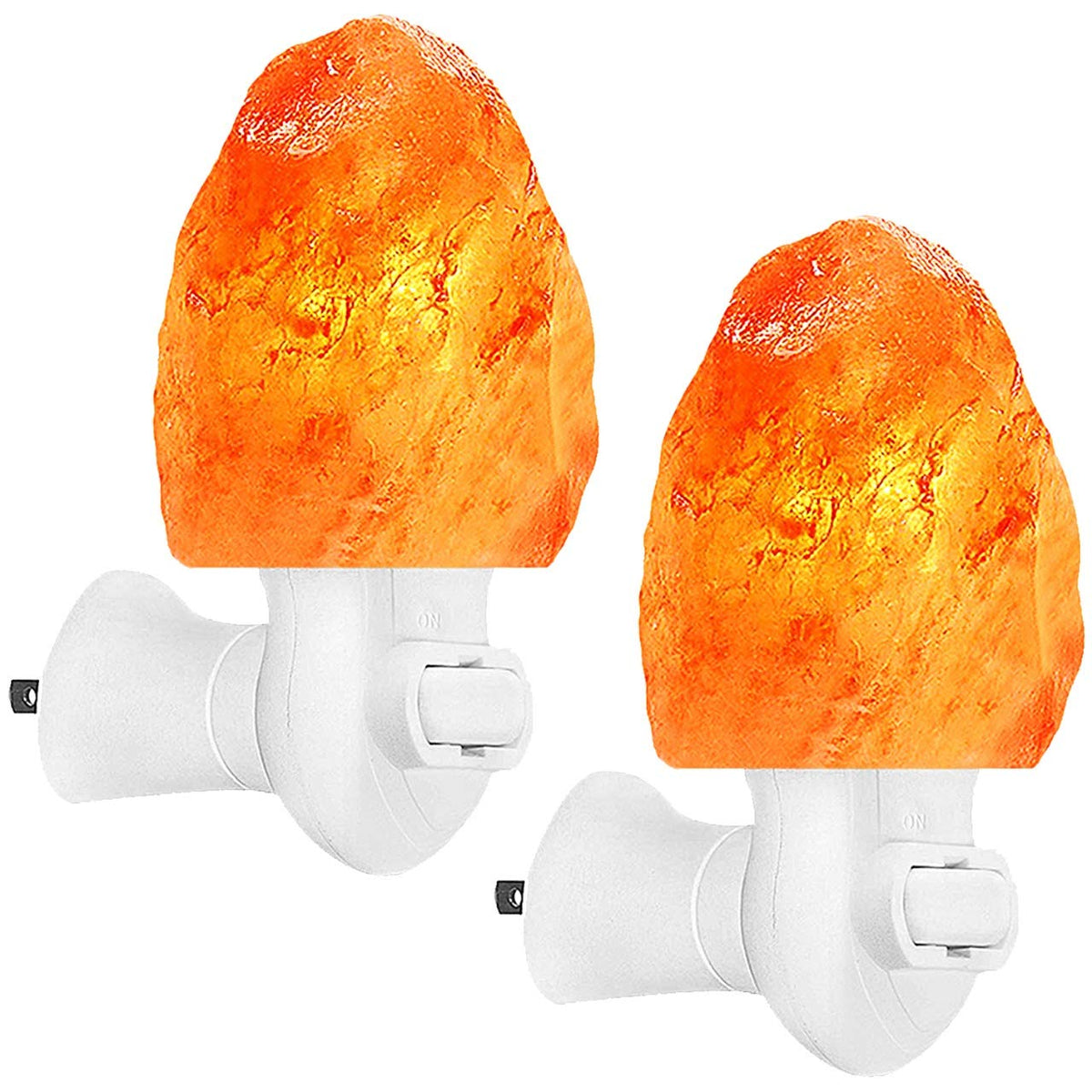 Figura Homes Salt Lamp Night Light, 2 Pack Himalayan Salt Lamp Nightlight With 4 Bulbs - Mini Decoration Himalayan Salt Night Li