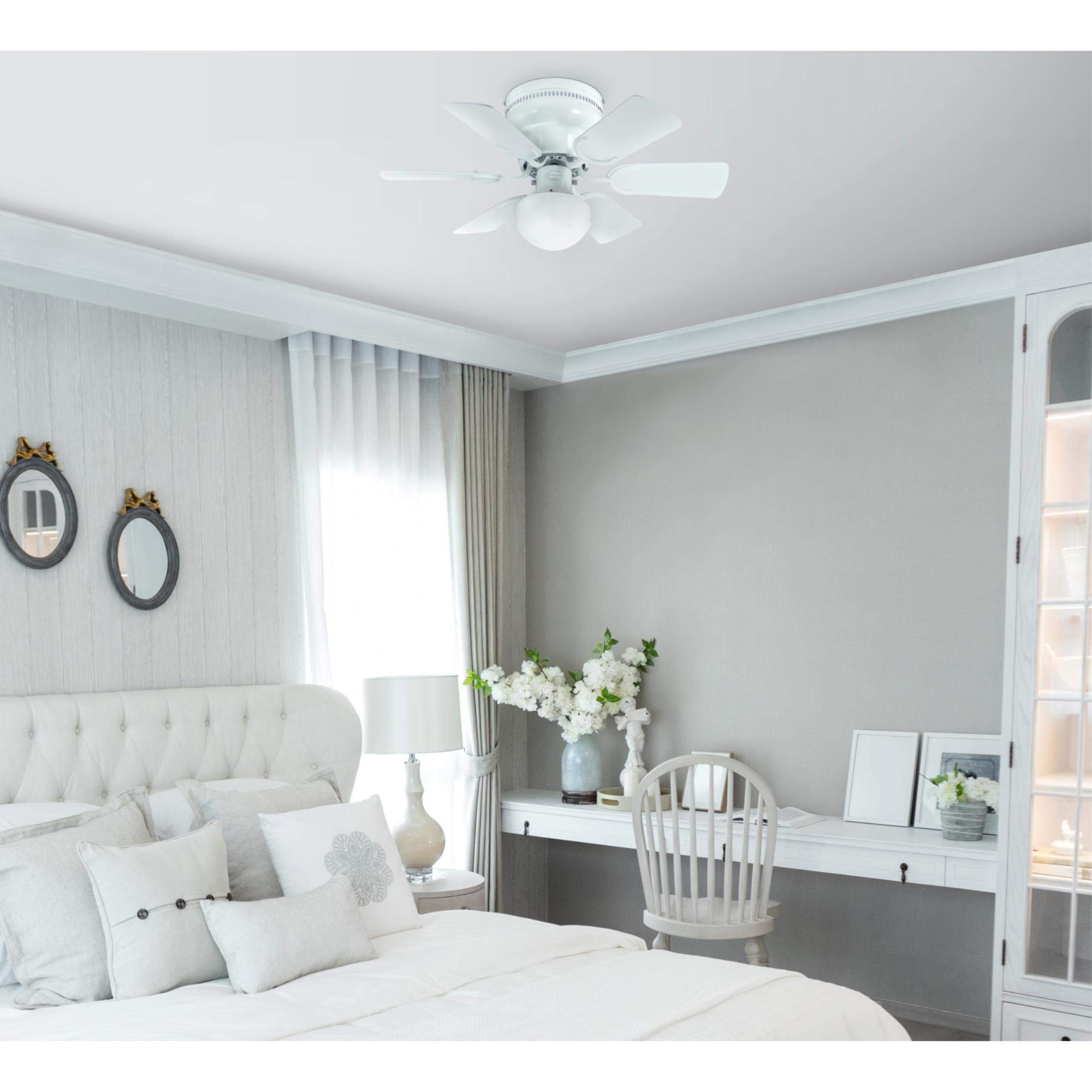 Westinghouse Petite Indoor Ceiling Fan with Light, 30 Inch, White, Model 7230800, MDF Material