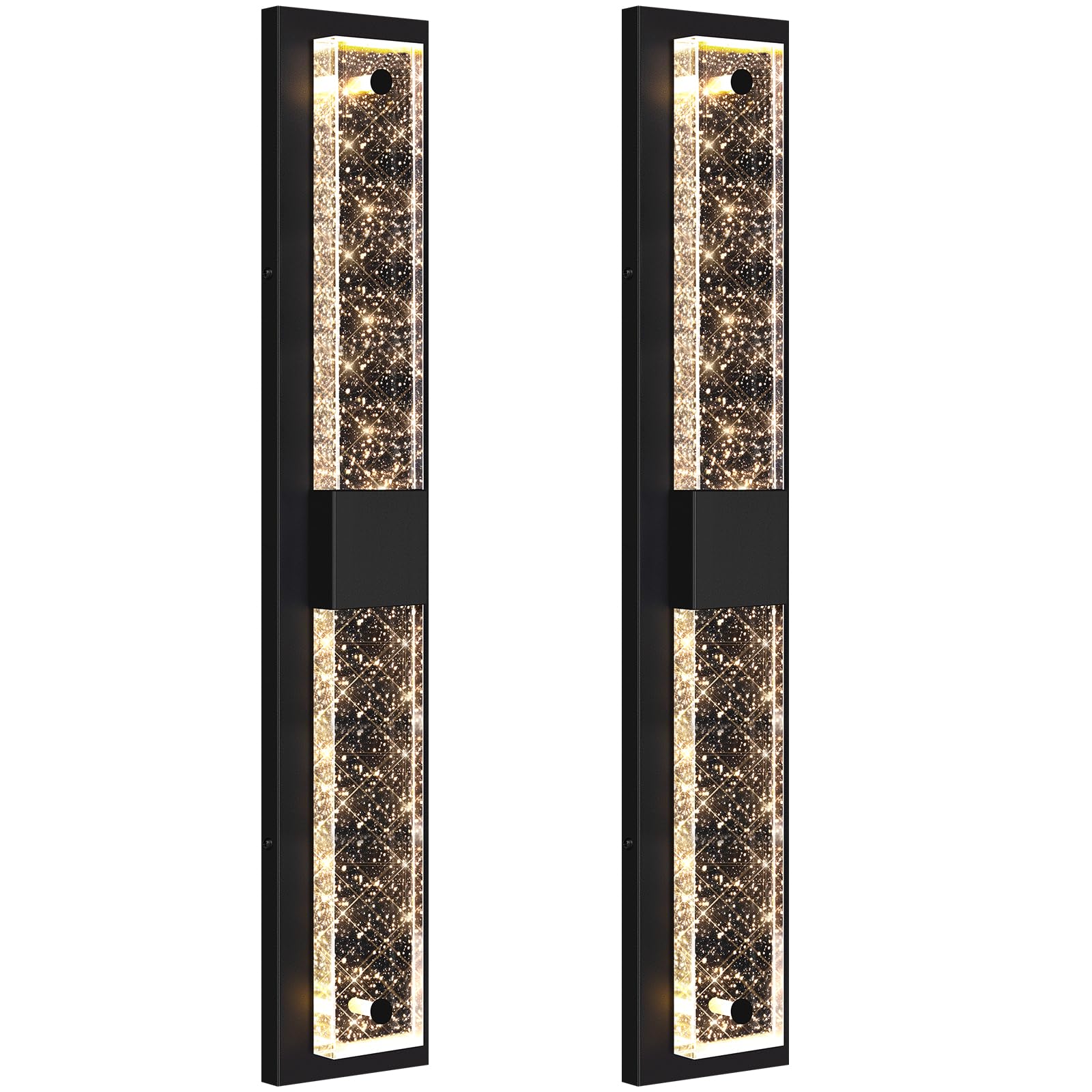 31.5in Large Size Outdoor Wall Light Fixtures with Crystal Bubble Glass, Waterproof Exterior Sconces LED Wall Lanterns, Porch Li