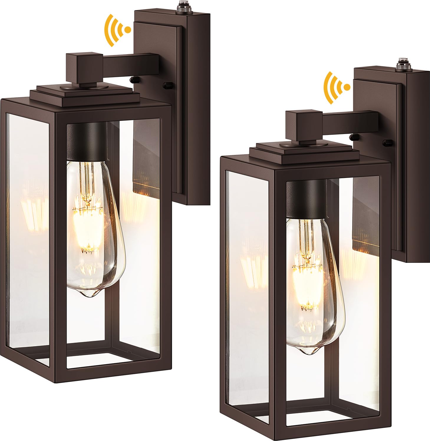 VIANIS 2 Pack Oil Rubbed Bronze Outdoor Lights Wall Mount, Dusk to Dawn Wall Lights for House Outside, Aluminium Modern Porch Li