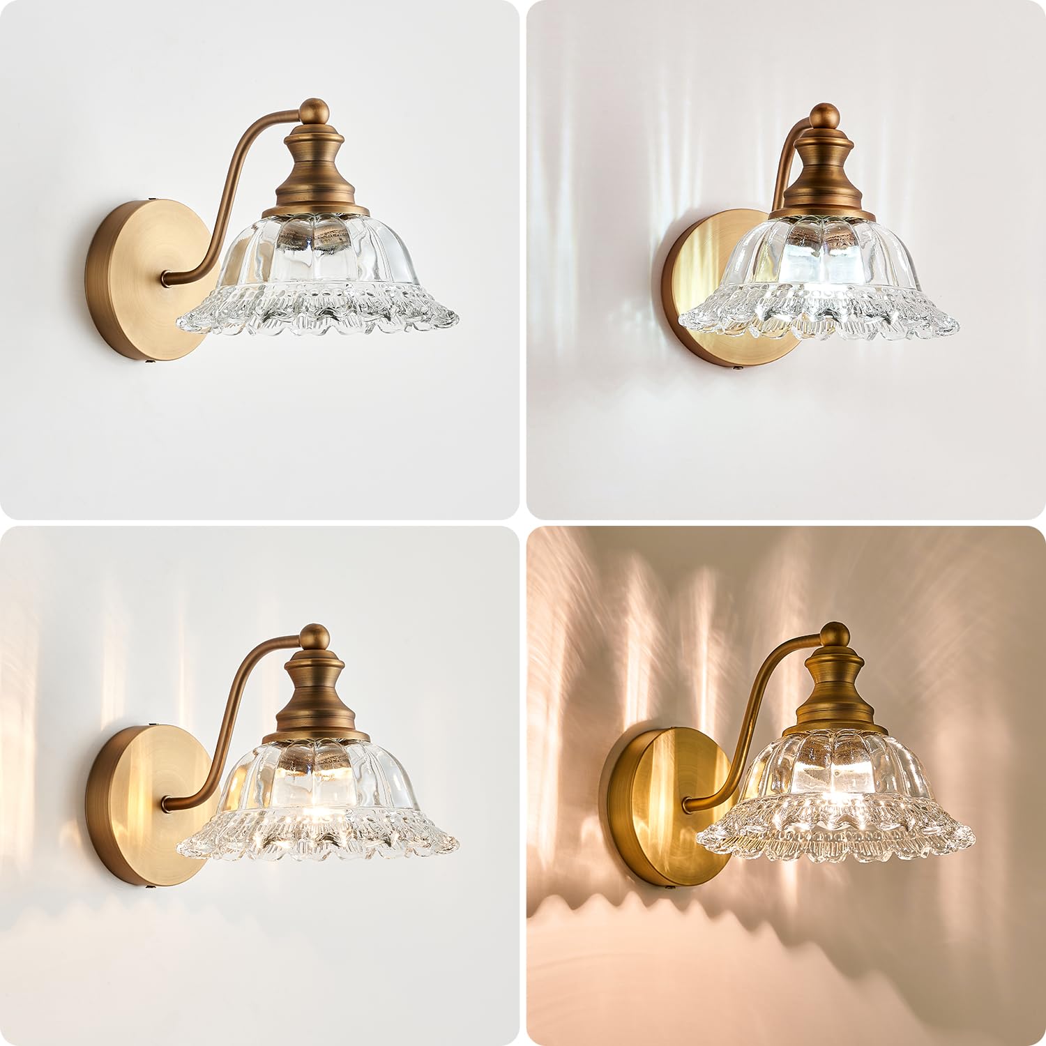 Xiedun Vintage Wall Sconces Brass Wall Sconces 1 Light Wall Lighting Lighting Fixtures Wall Lights For Living Room Bathroom Wall