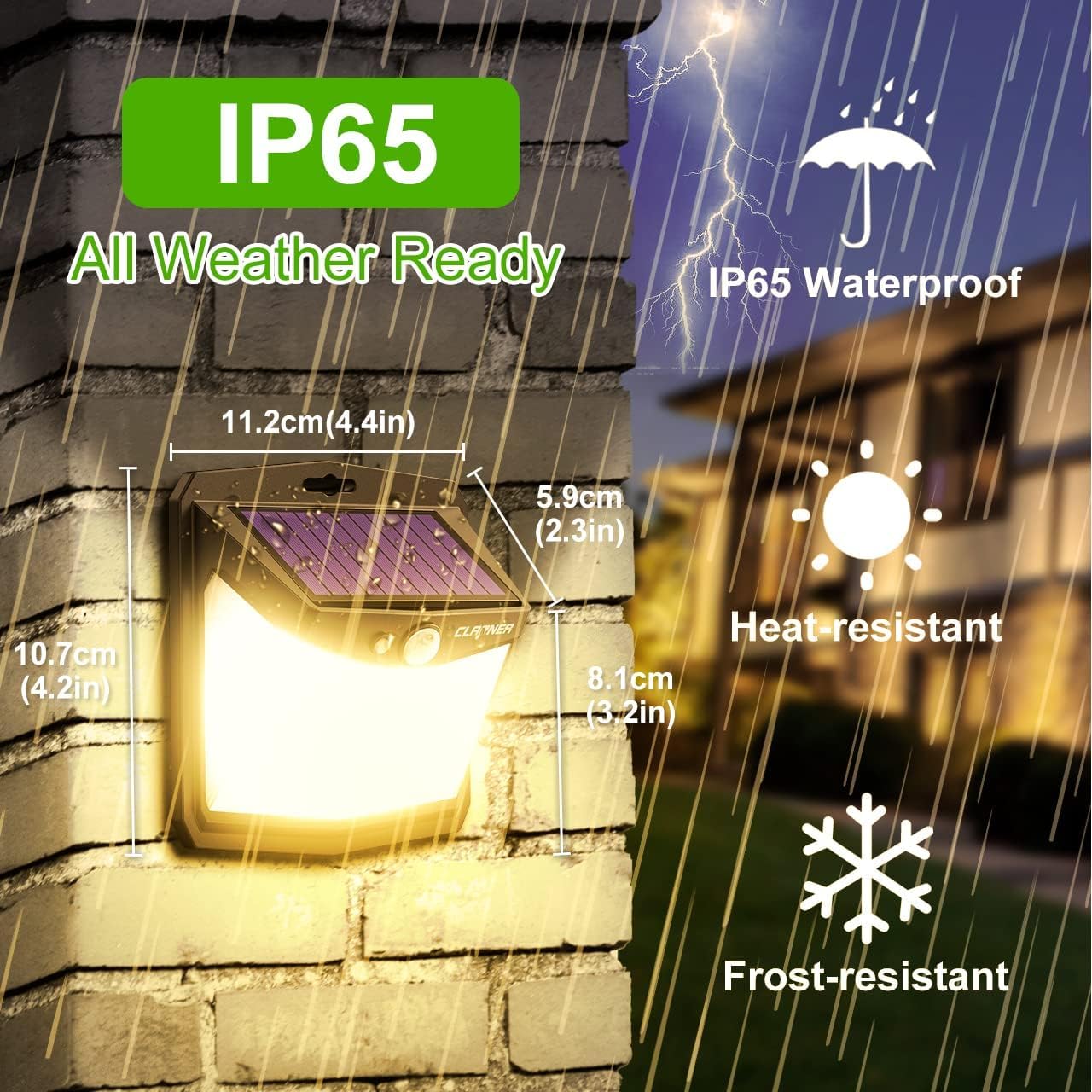 Claoner Solar Lights Outdoor, [128 Led/12 Packs] Motion Sensor Lights 3 Working Modes For Outdoor With 270 Wide Angle Wireless I