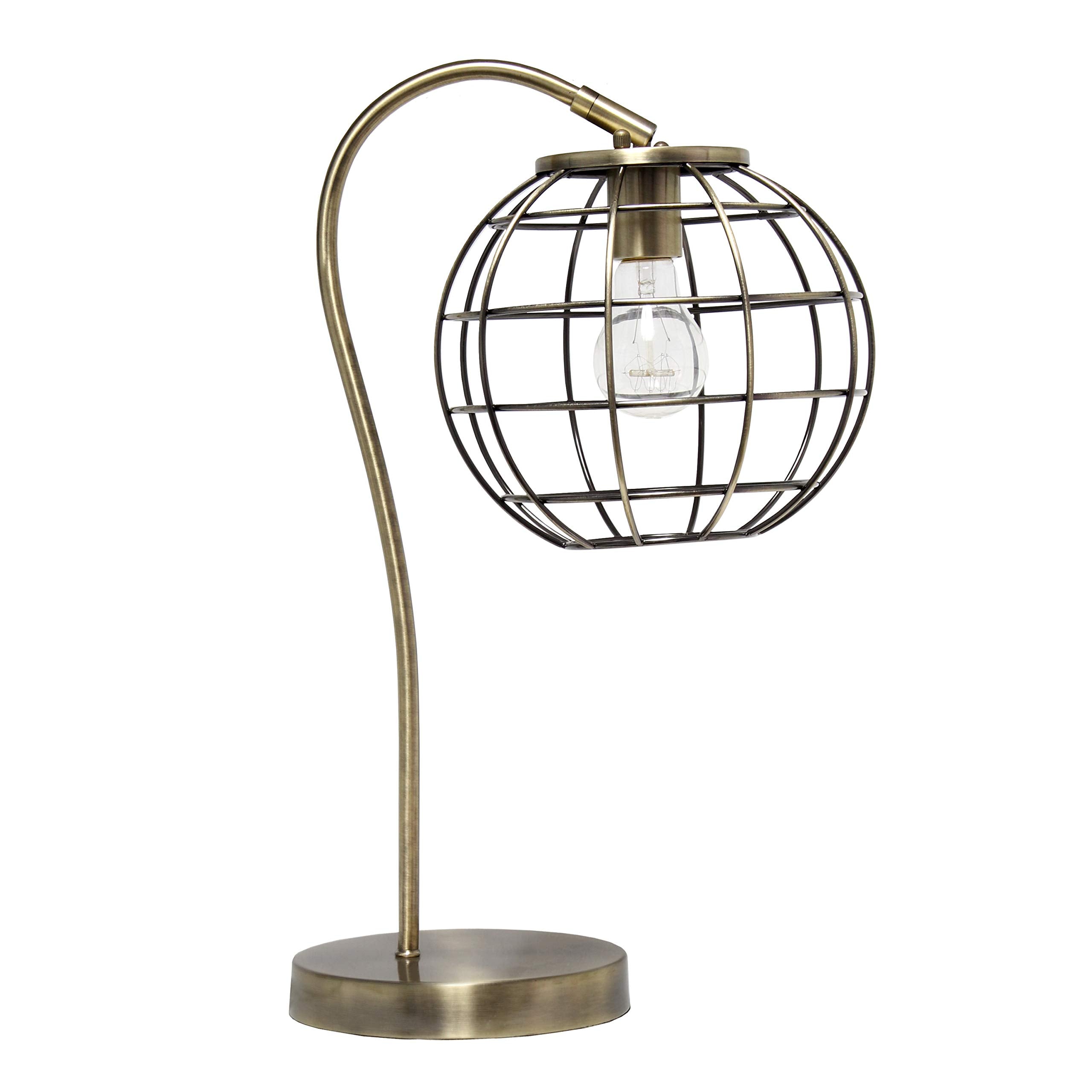 Elegant Designs LT2068-ABS Metal Desk Table Lamp, Antique Brass Finish