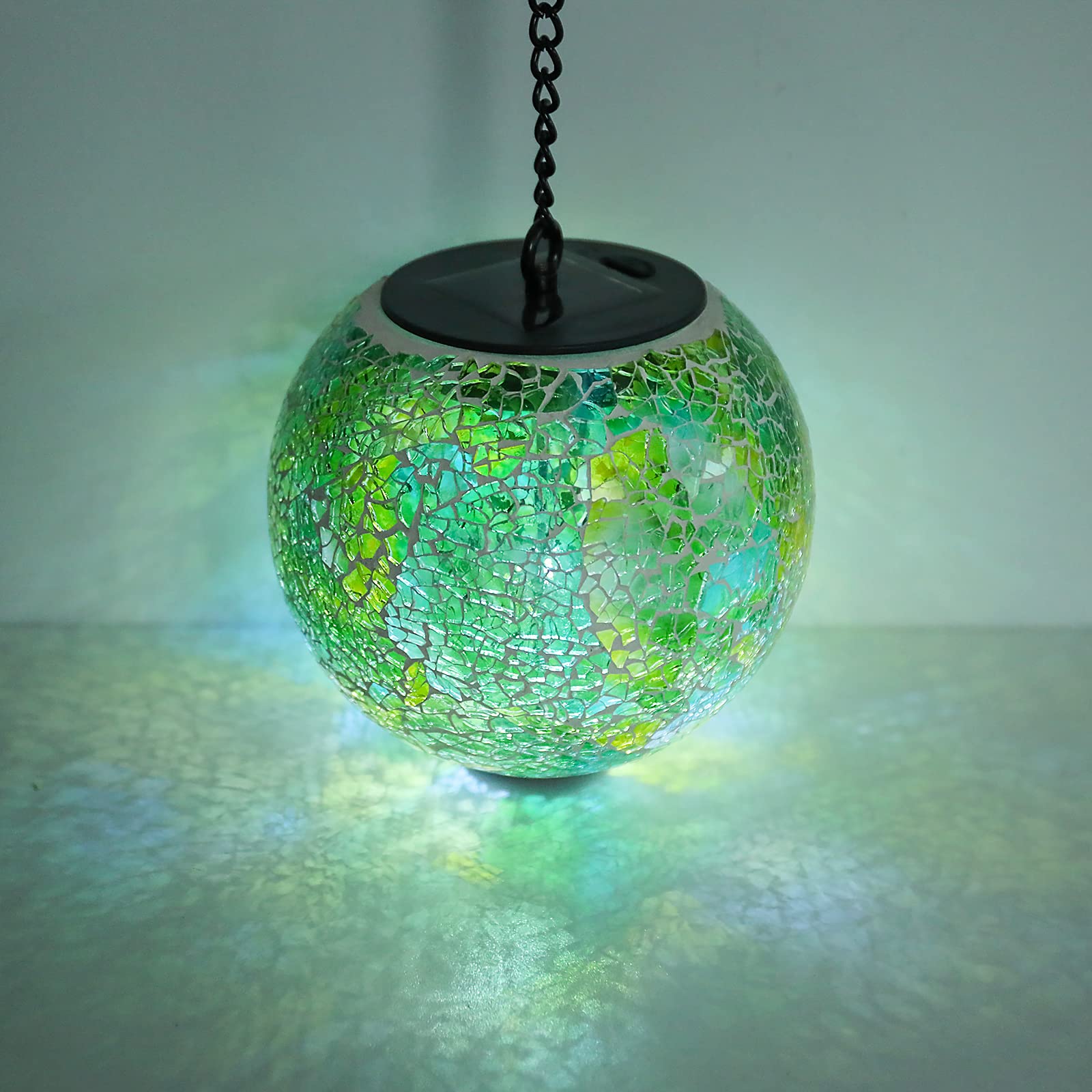 Wonder Solar Green Solar Hanging Lantern - Waterproof Mosaic Gazing Ball For Garden & Patio Decor
