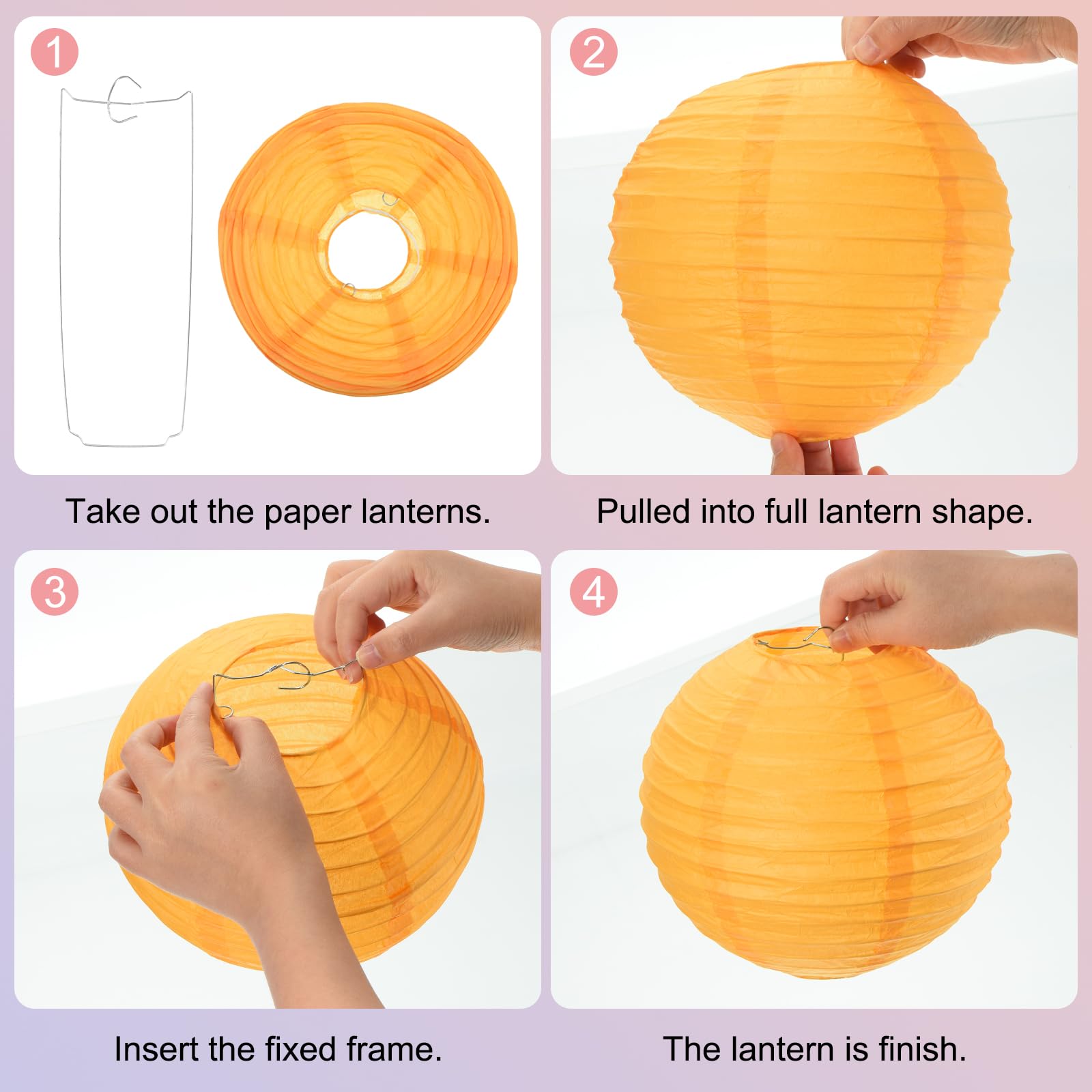 Meccanixity 6Pcs Paper Lanterns Decorative, 6'' 8'' 12'' Dark Yellow Round Hanging Lantern Chinese Lanterns For Home Decor, Birt
