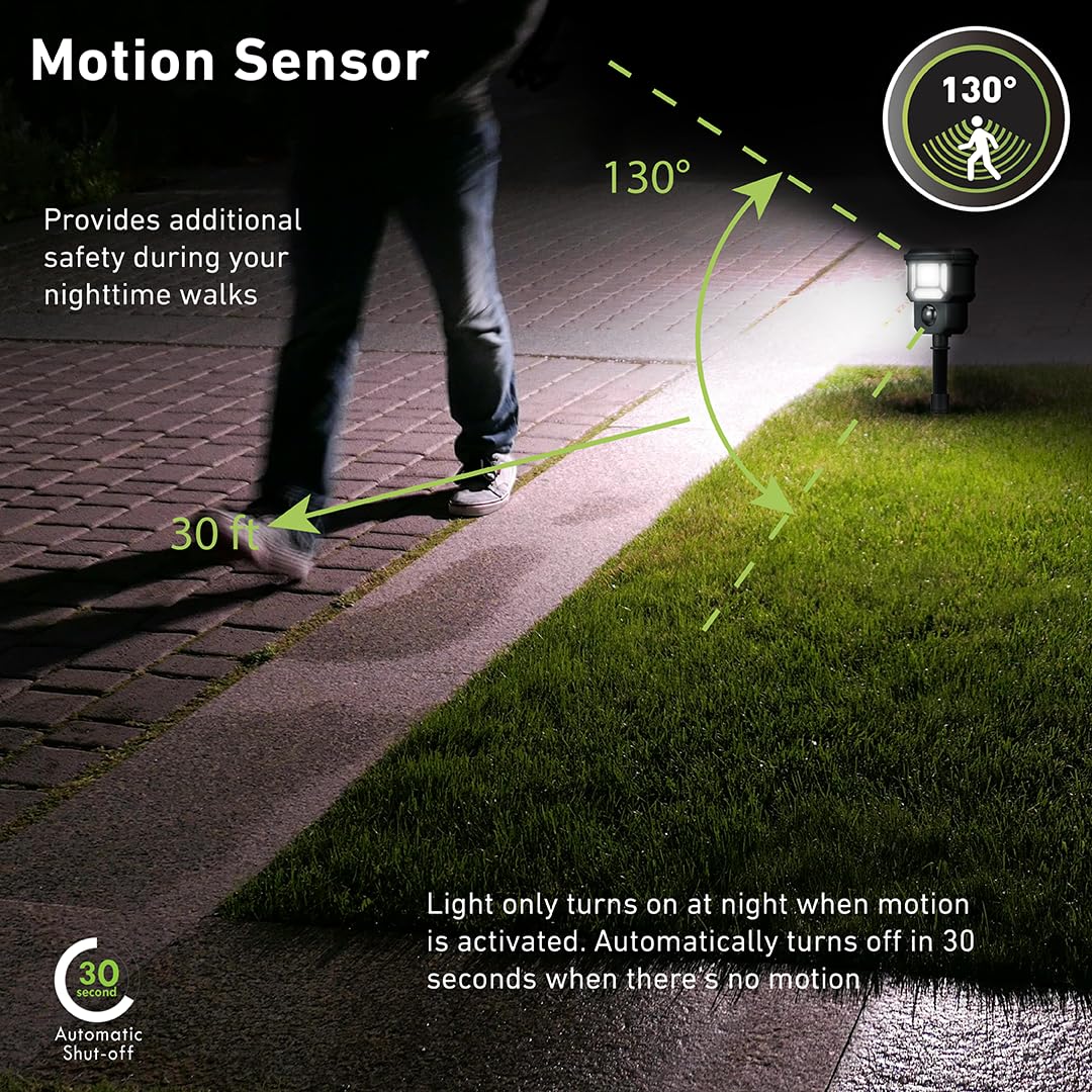 Good Earth Lighting Solar Led Landscape Security Light, 200 Lumens, Motion Sensor, Matte Black, Model Ls1395-Bkm-04Lf2-G