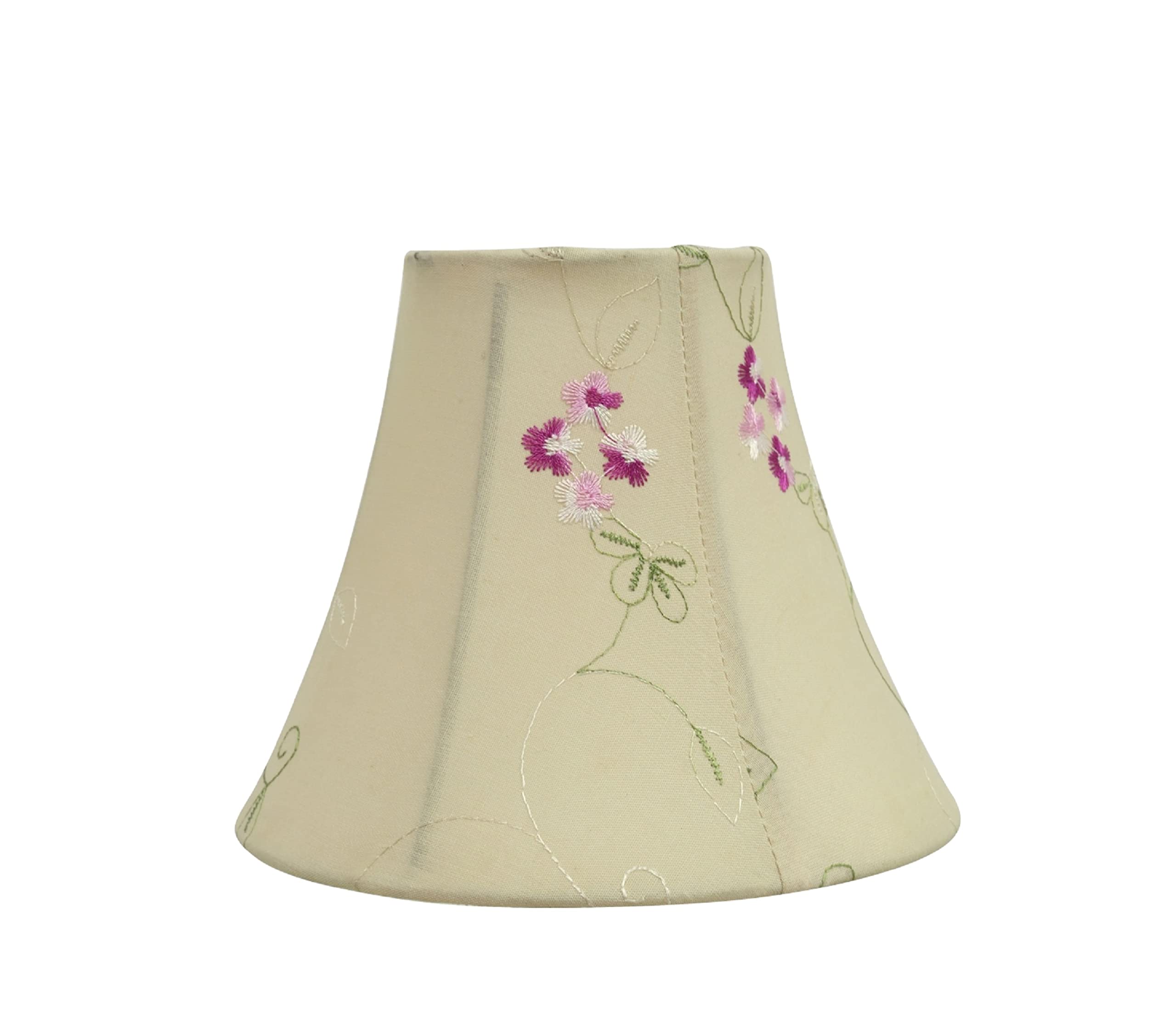 Aspen Creative 30055-2A, Bell Clip-On Chandelier Lamp Shade, Apricot, 3&quot; Top X 6&quot; Bottom X 5&quot; Slant Height, Set Of 2