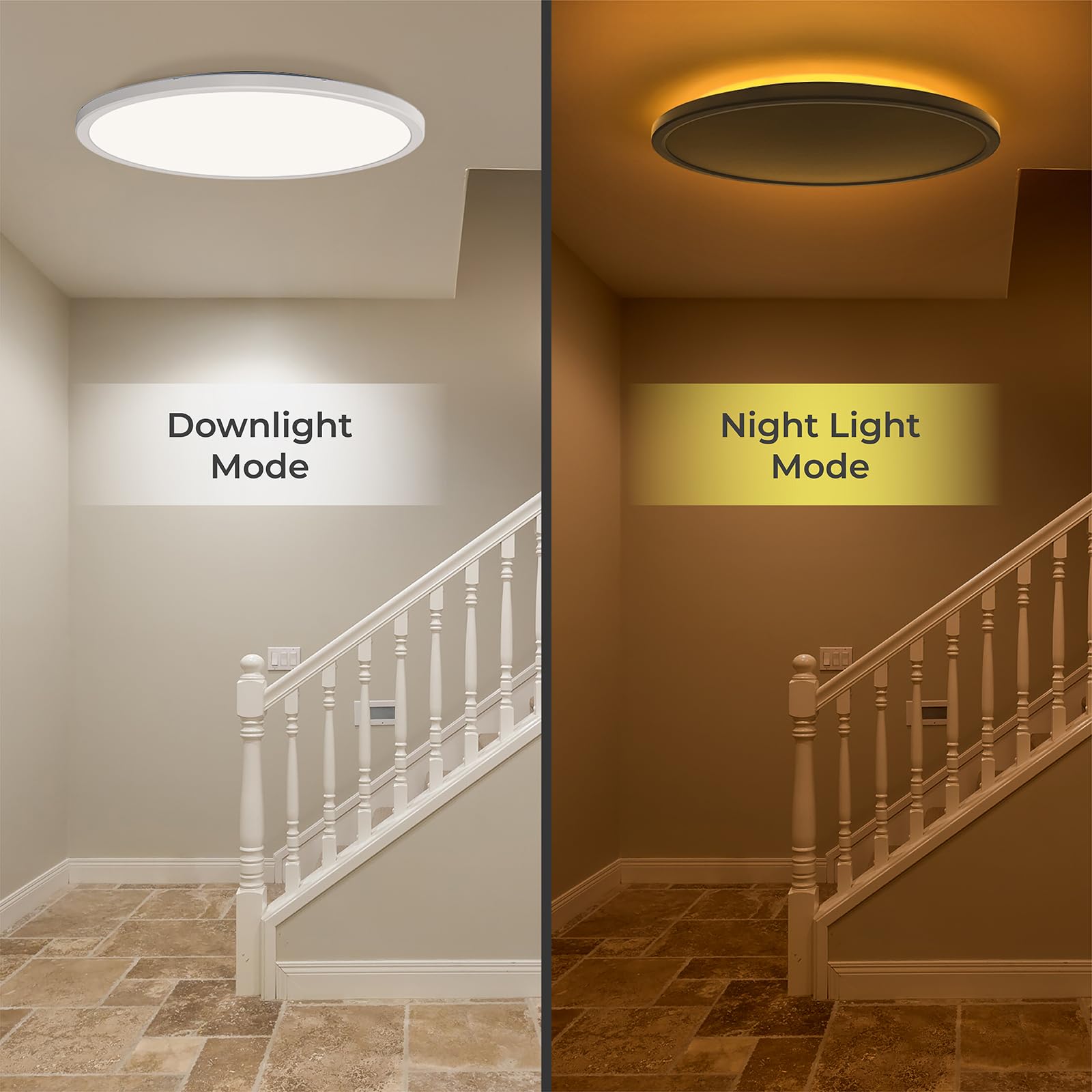 Matane 15.4In Led Flush Mount Ceiling Light Fixture With Remote, 2000K Warm Nightlight, Dimmable 3000K-6500K Low Profile Ceiling