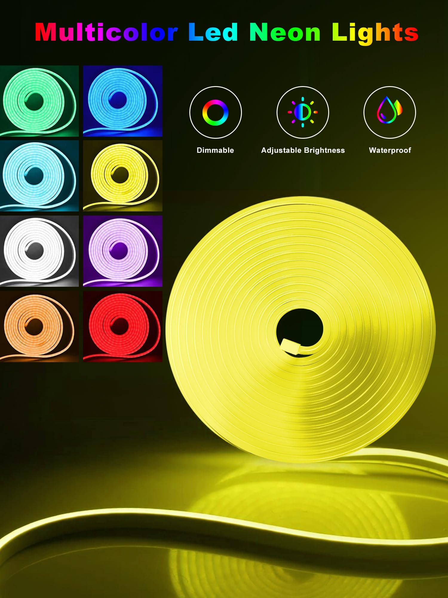 Ledagic 32.8Ft Led Neon Rope Lights With App And Remote Control, Ip65 Waterproof Neon Strip Lights For Outdoor Indoor, Diy Design Flexible Led Rope Lights For Bedroom, Living, Gaming, Party Decor