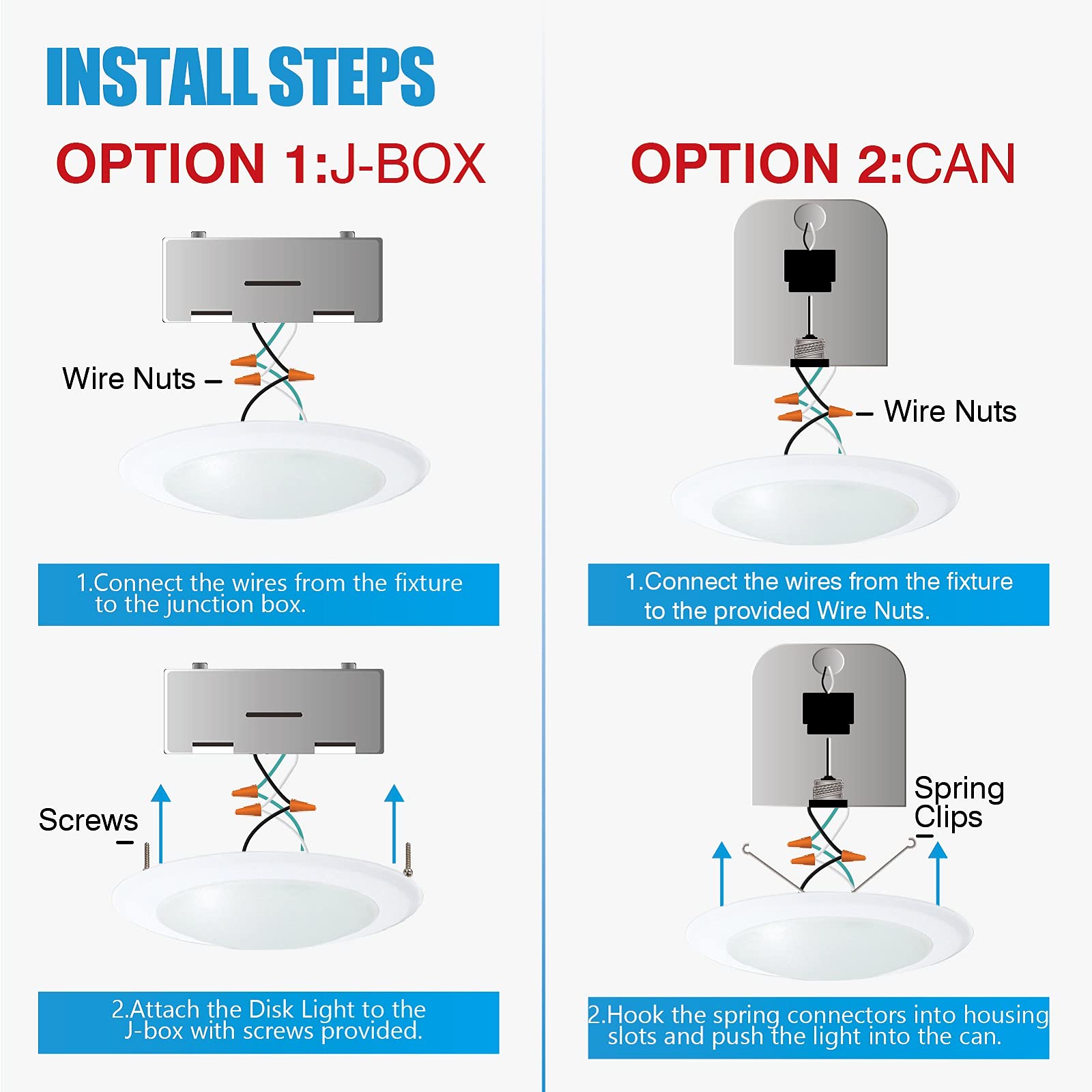 Ecoeler 6 Inch Dimmable Led Disk Light, 16.5W, 1000Lm, Aluminum Baffle, 5000K Daylight, Model Cdr616D