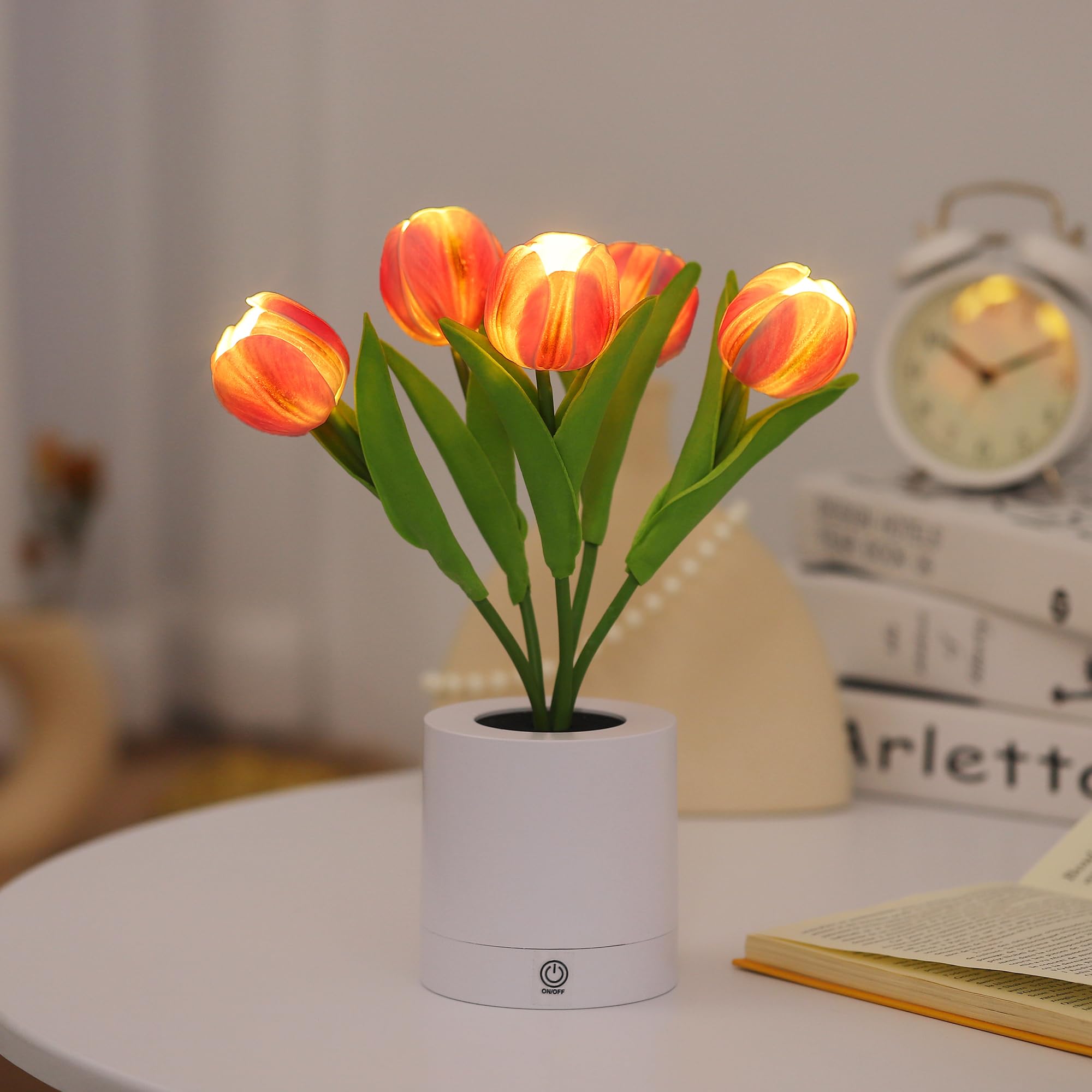 Wsyear Tulip Lamp Gifts For Mom From Daughter, Birthday Gifts For Women, Artificial Flower Lamp Night Light For Bedroom Decor Gi