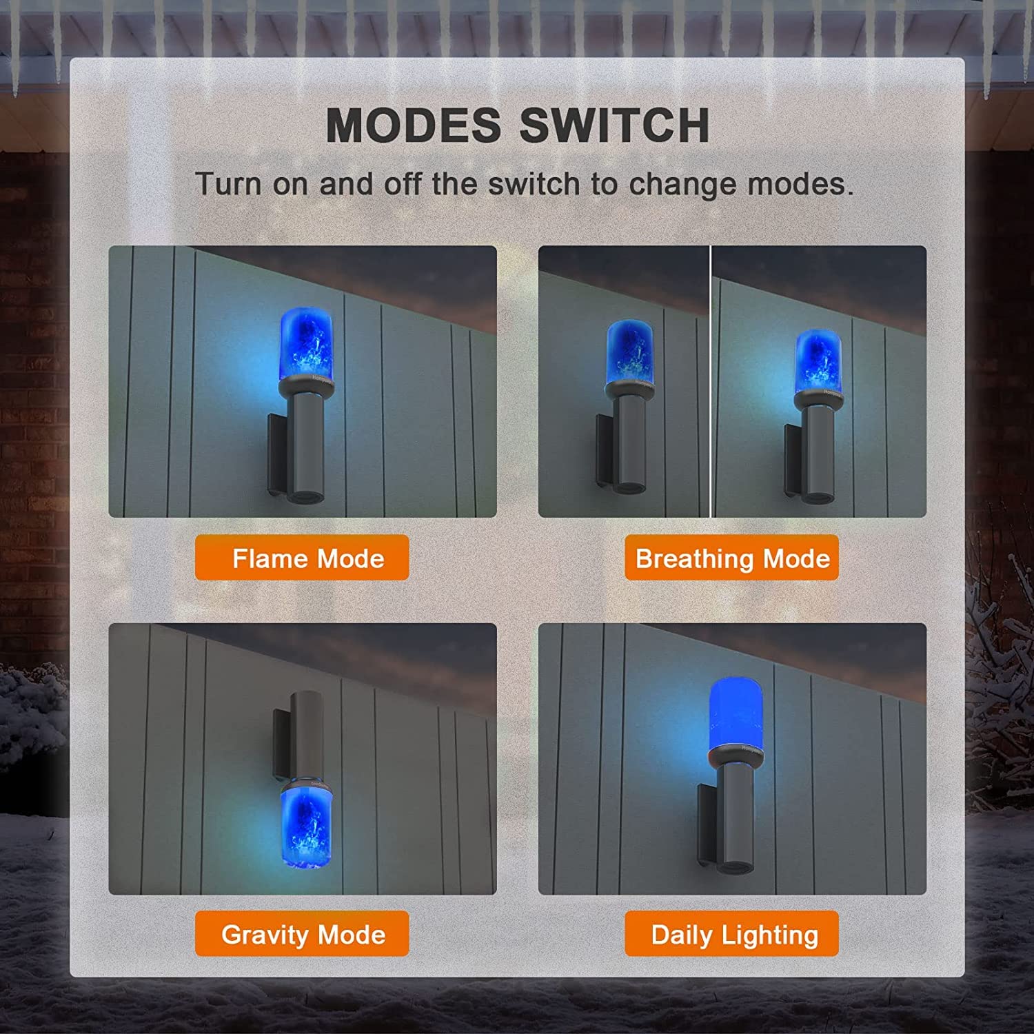 Hompavo Led Flame Light Bulbs - Purple Flickering E26/E27, 4 Pack For Halloween & Parties