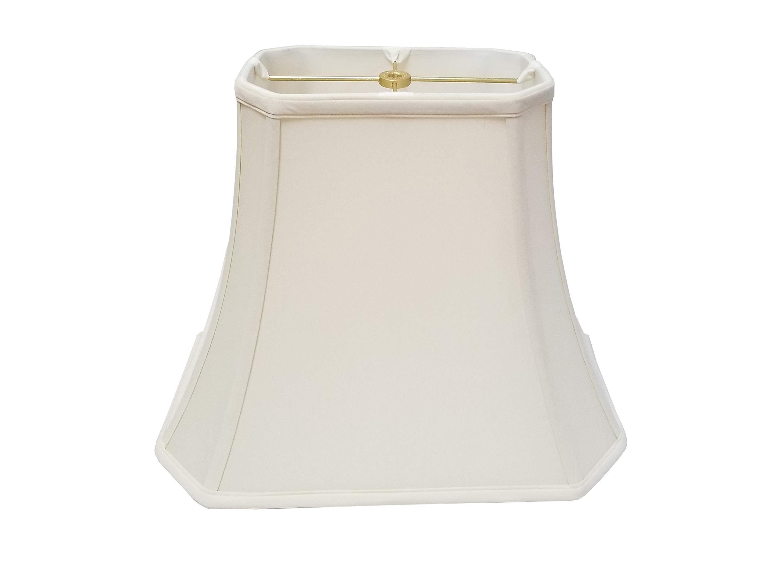 Royal Designs Rectangle Cut Corner Lamp Shade, Eggshell, (7 x 10) x (12.25 x 18) x 13.25