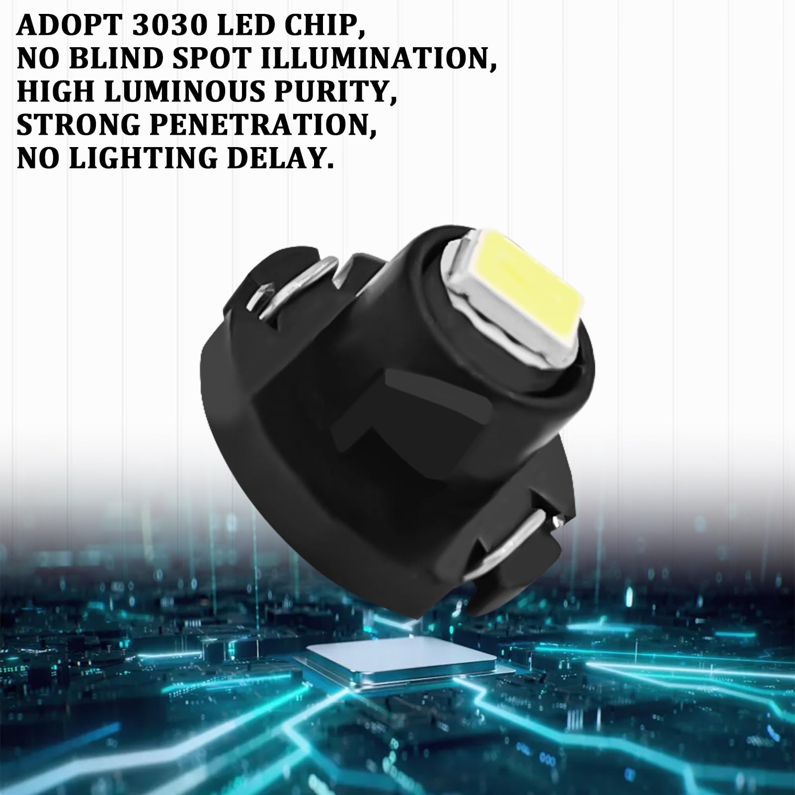 SamWinGear T4.2 LED Bulb Car Interior Lights, 10PCS, 12V, IP65, 0.39In x 0.27In, Energy-saving, White