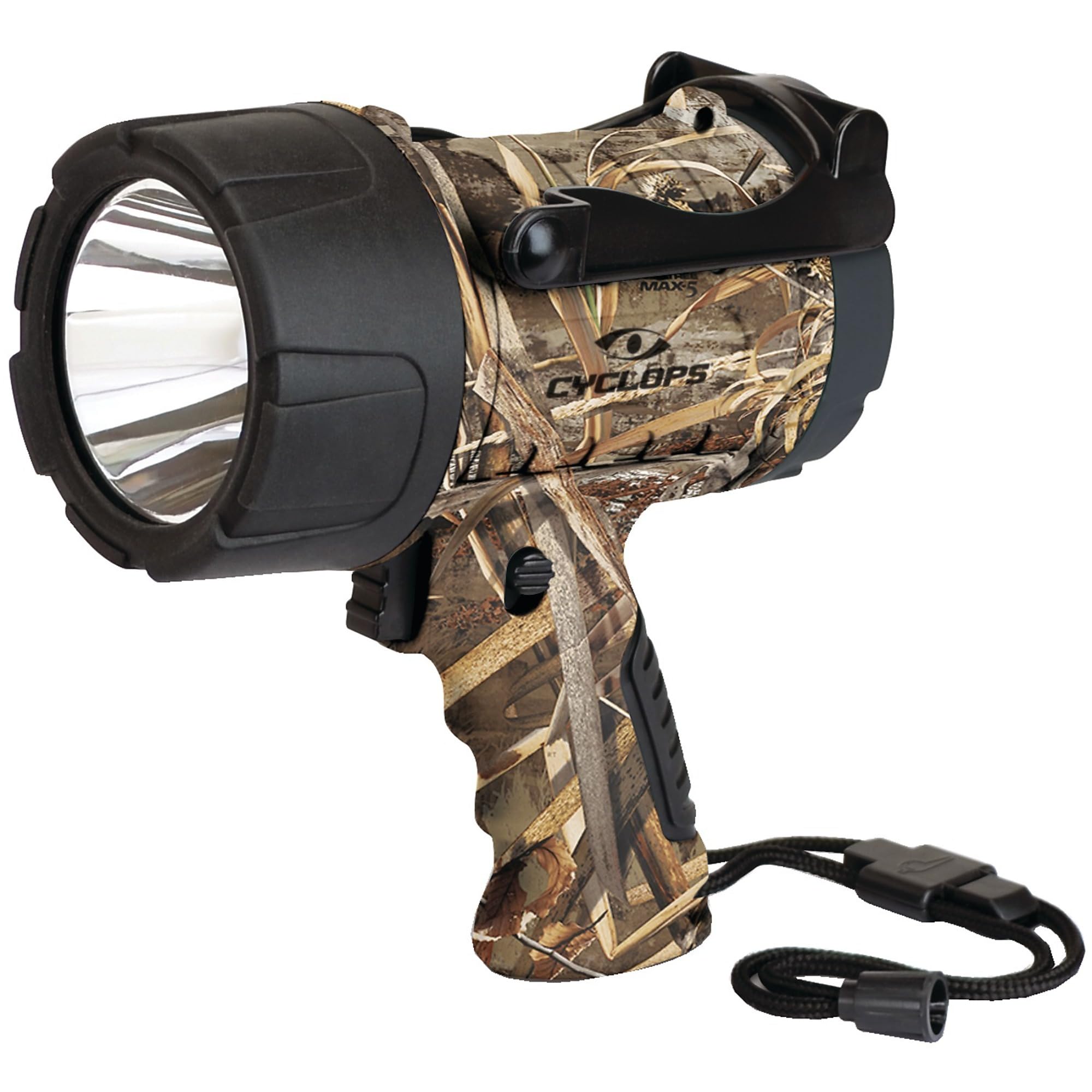Cyclops 350 Lumens Led Tri-Mode Illumination Handheld Waterproof Realtree Max-5 Camo Spotlight Powered By 3 Aa Battery