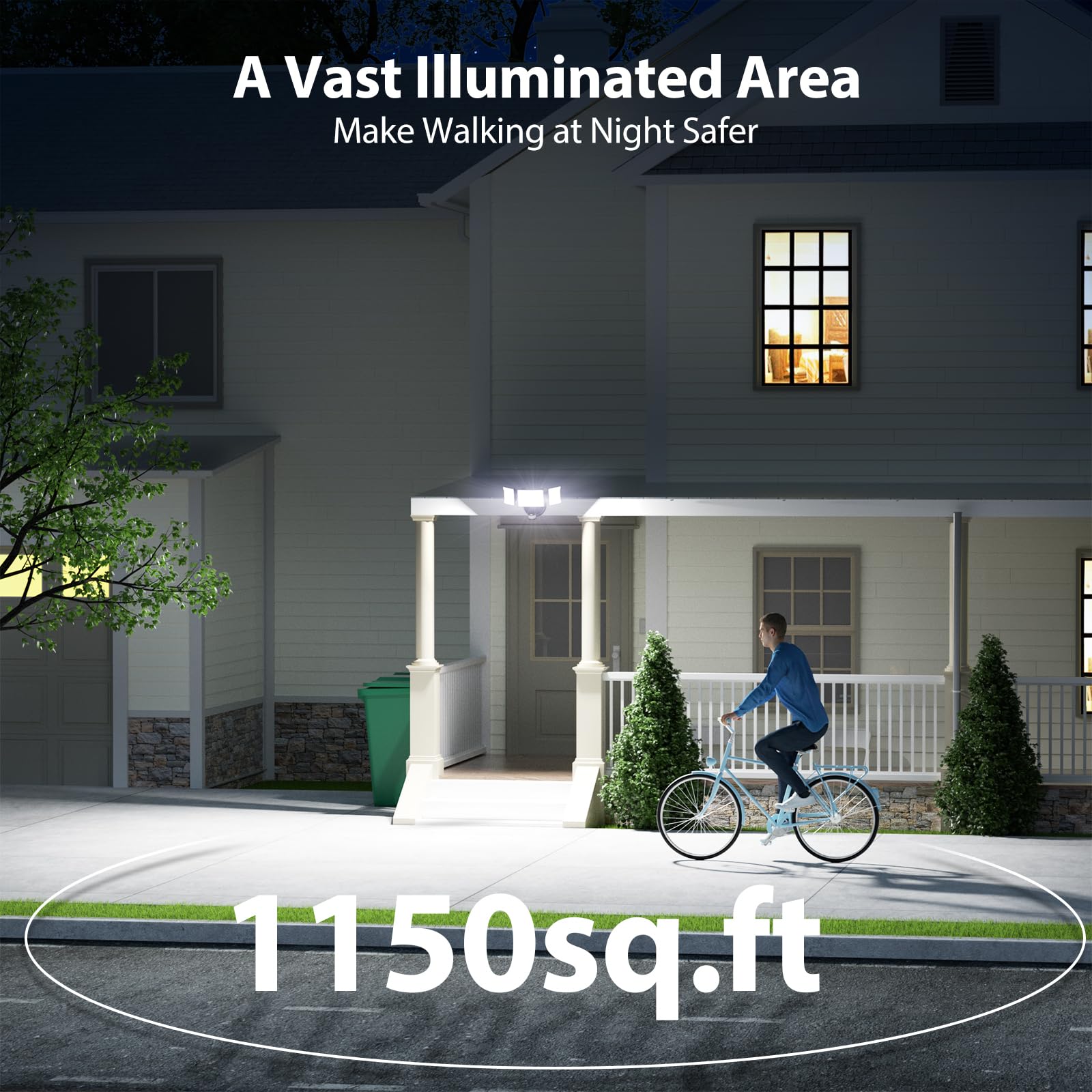 Onforu 65W Motion Sensor Outdoor Lights, 6000Lm 6500K Daylight Flood Lights Outdoor Motion Sensor, Ip65 Waterproof Motion Detect