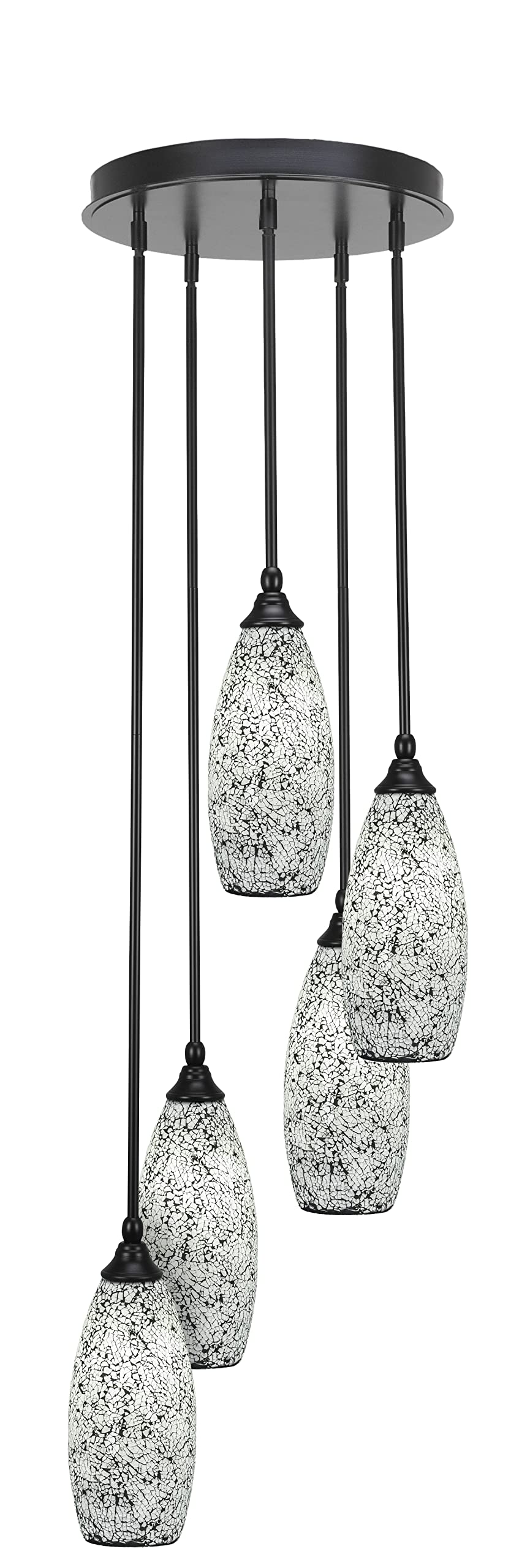 Empire 5 Light Cluster Pendalier in Matte Black Finish (2145-MB-416)