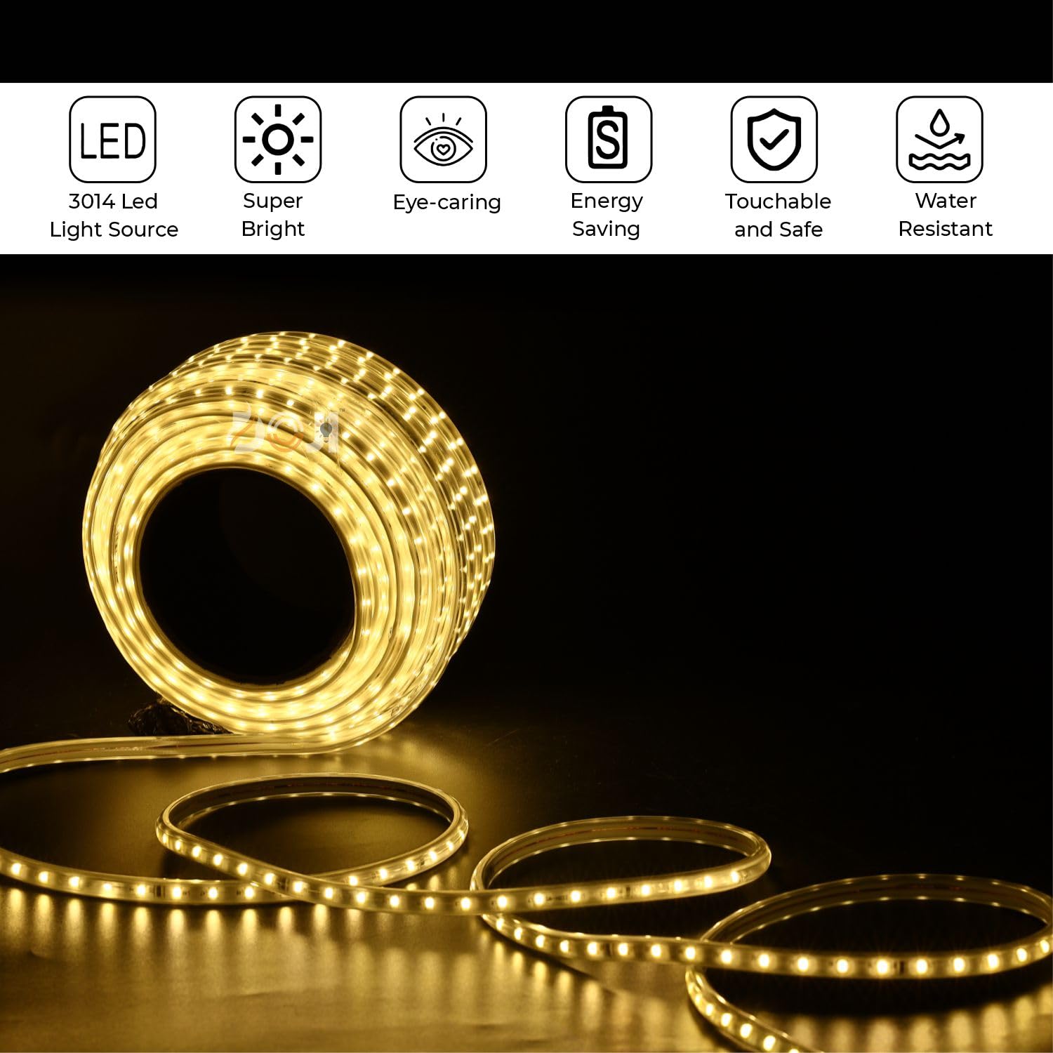 DOJI LED Strip Light,Rope Light for Ceiling, Indoor,Outdoor,Decorative,Diwali,Christmas,Festival,Cove,False Balcony,Entrance. (2