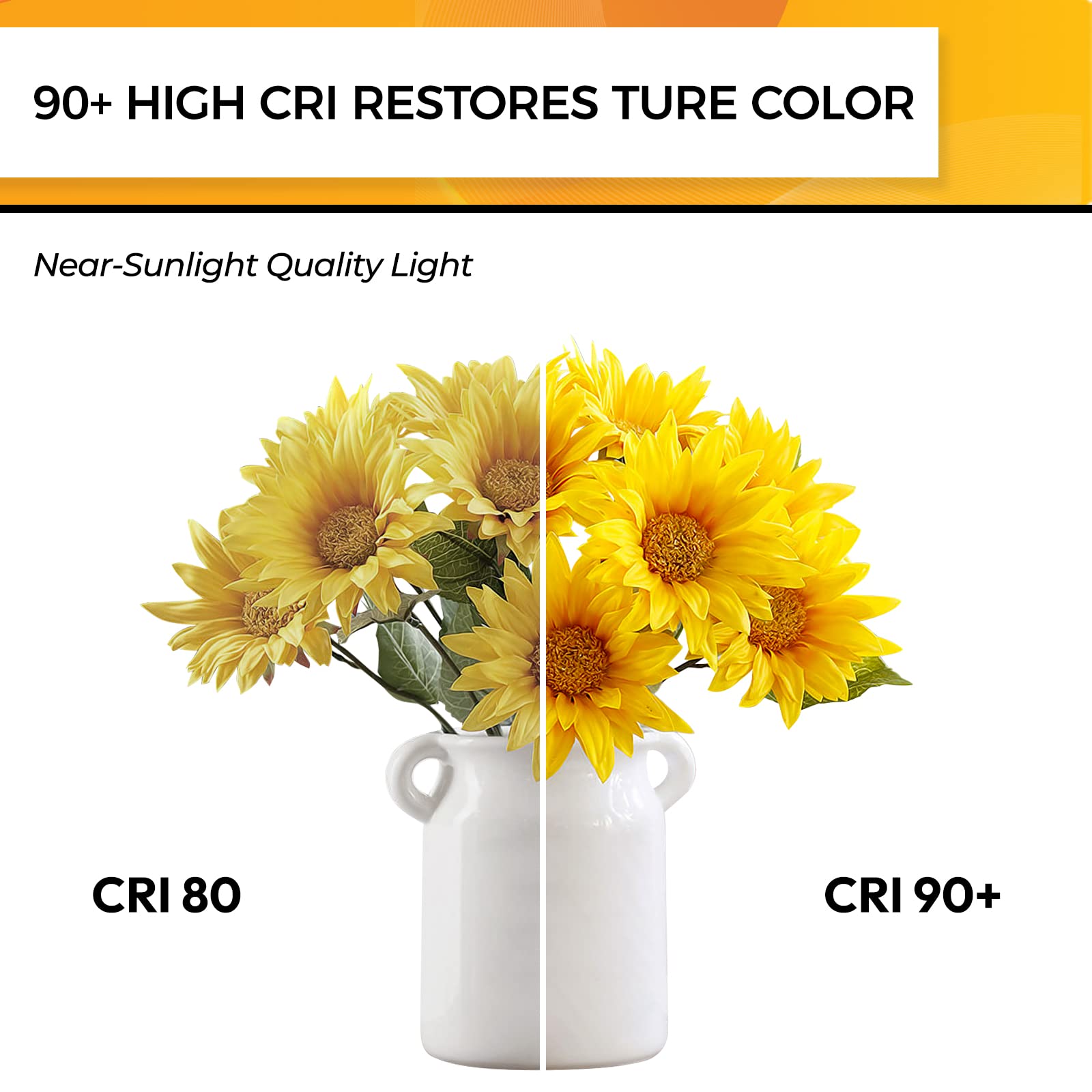 Hizashi Chandelier Light Bulbs 5000K Daylight, E12 Candelabra Light Bulbs 60 Watt Dimmable, B11 Type B Led Candelabra Bulbs, 90+