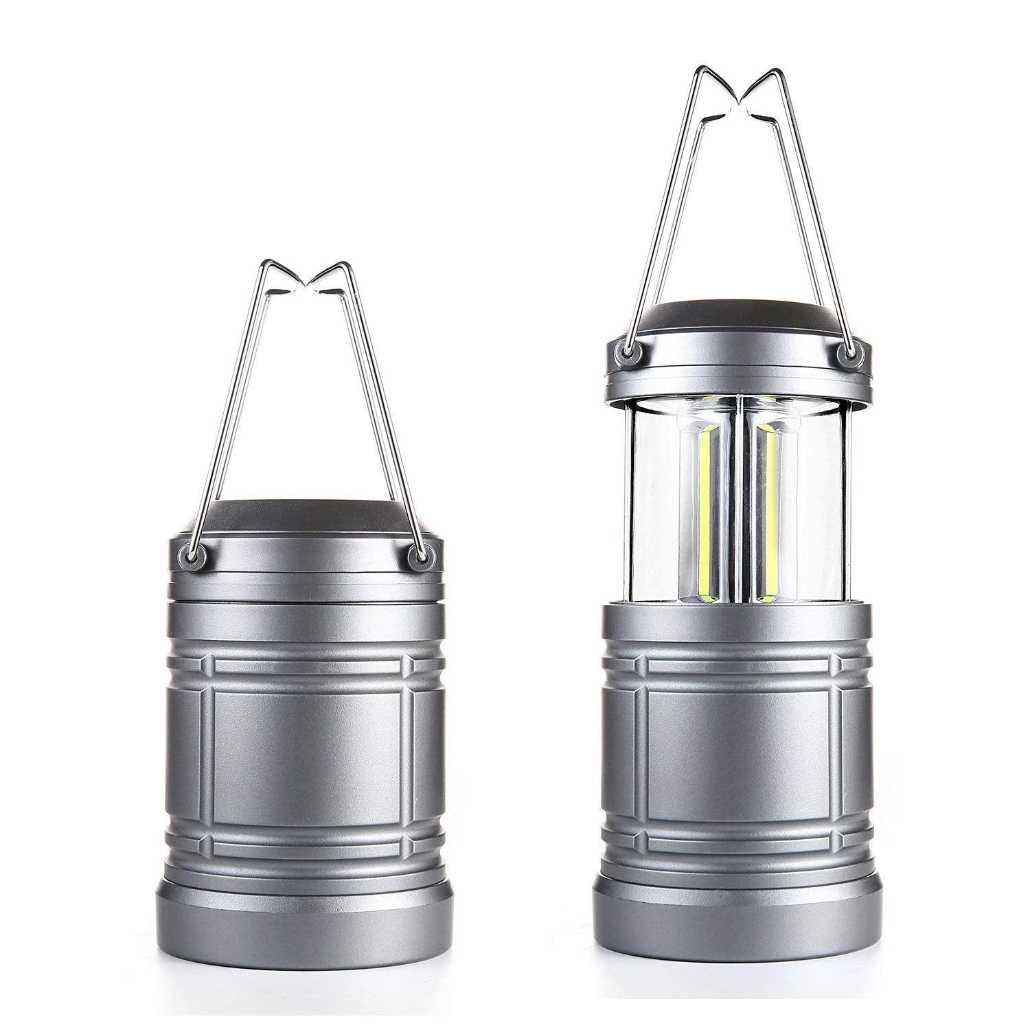 Miuree 2 Pack Camping Lantern 500 Lumens Portable LED for Emergency, Hurricane, Storms, Gray