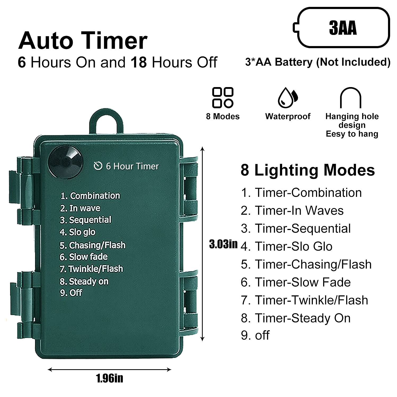 Christmas Lights - Battery Operated String Lights 50 Led String Lights Mini Lights With Auto-Timer And 8 Lighting Modes For Christmas Wreath Party Wedding Garden Home Decoration, Multicolor 2Pack